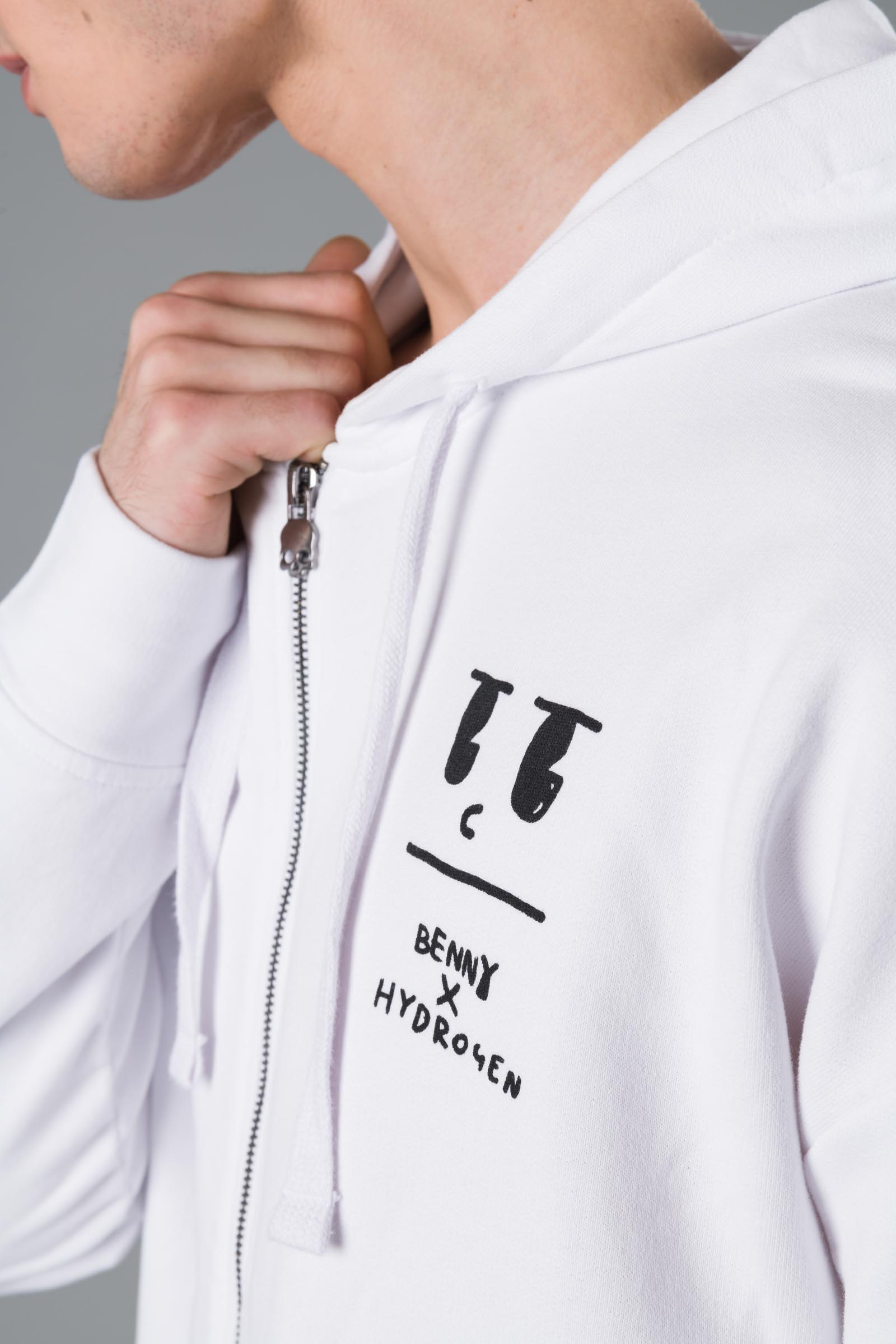 BENNY FZ HOODIE - WHITE - Hydrogen - Luxury Sportwear