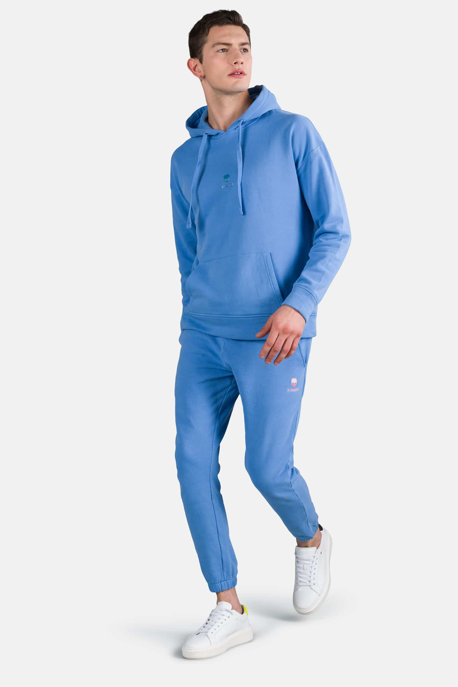 FELPA CAPPUCCIO CON TESCHIO - SKY BLUE - Abbigliamento sportivo | Hydrogen