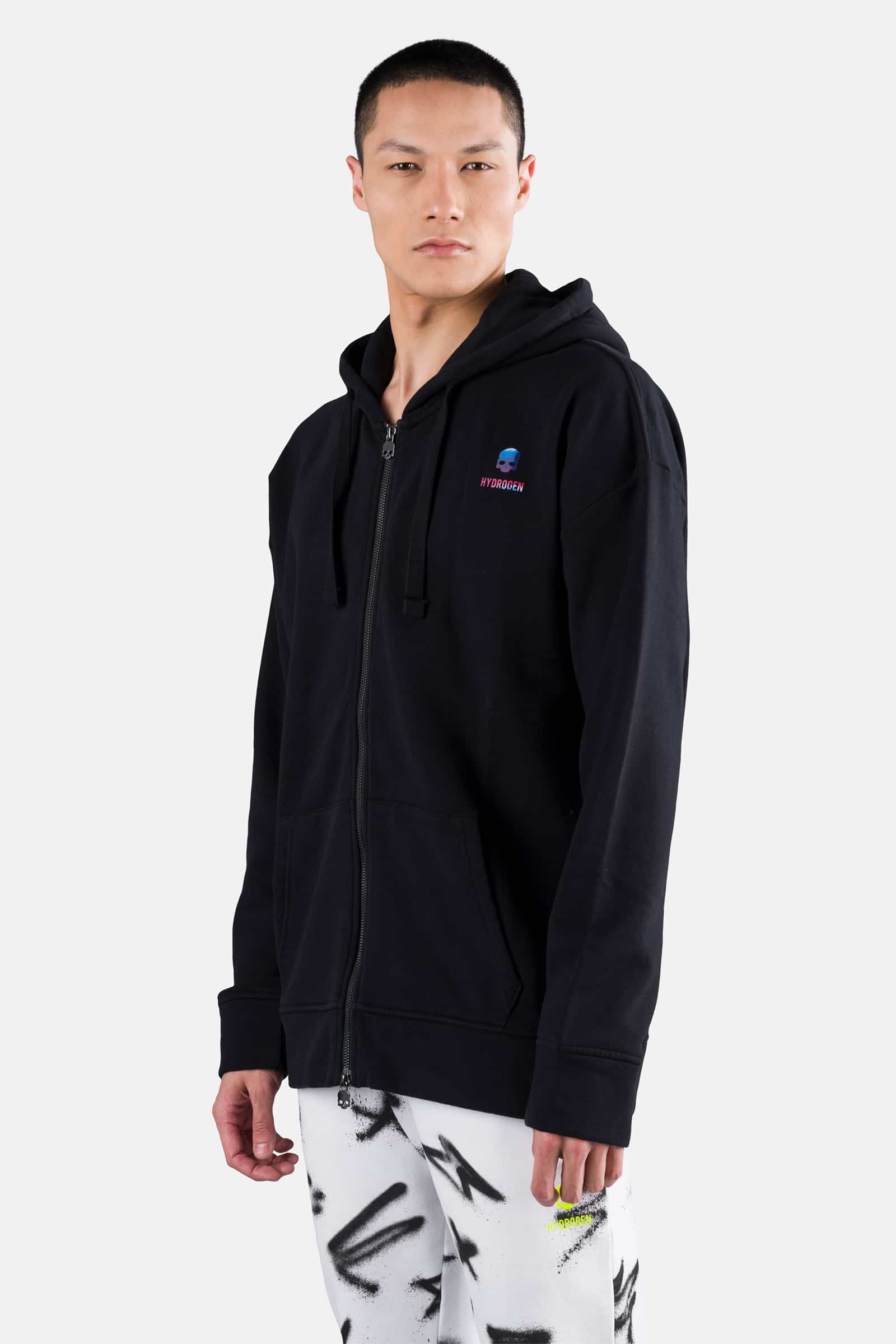 SKULL FZ HOODIE - BLACK - Hydrogen - Luxury Sportwear