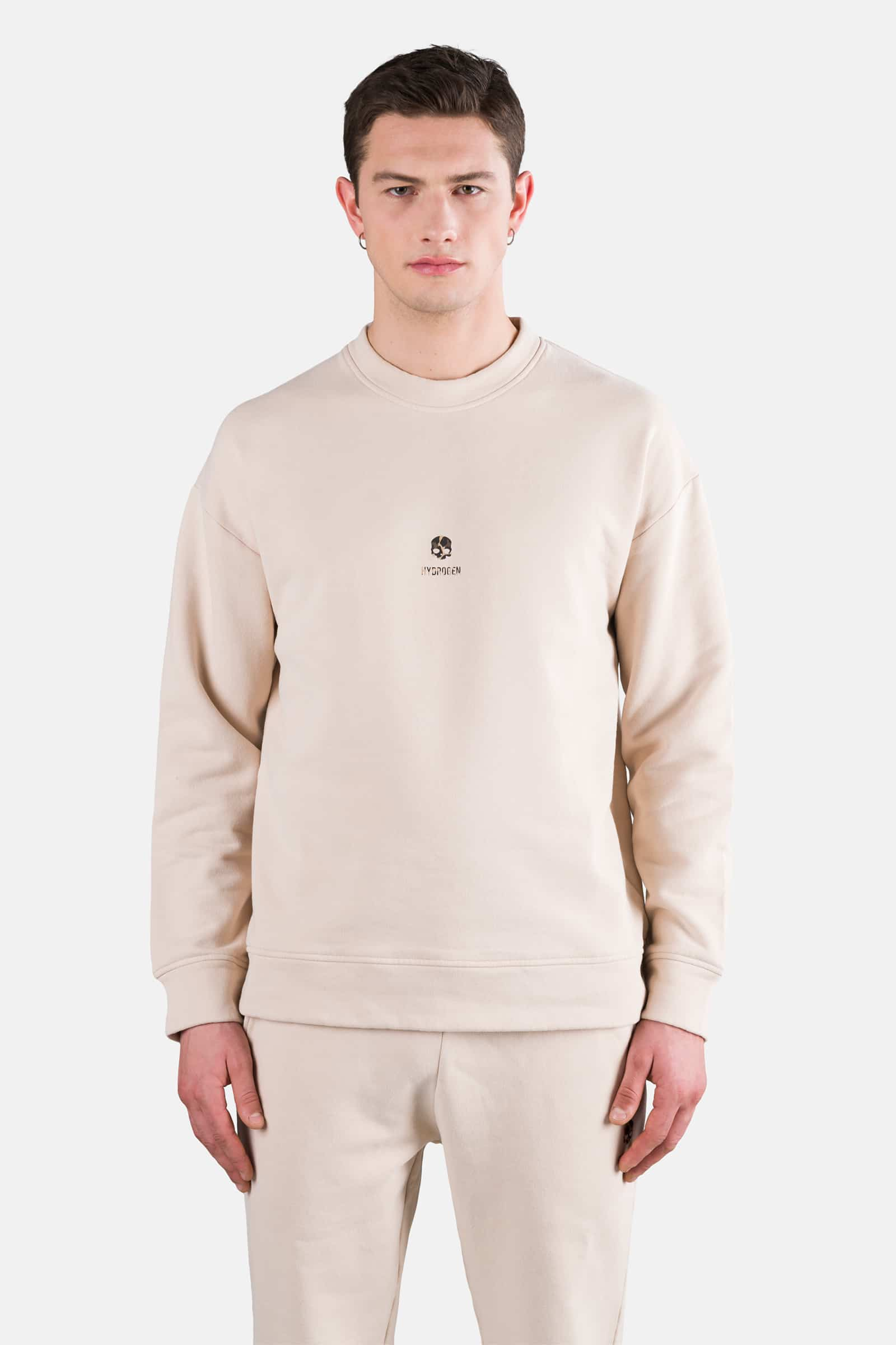 CREWNECK SWEATSHIRT - CREAM - Hydrogen - Luxury Sportwear