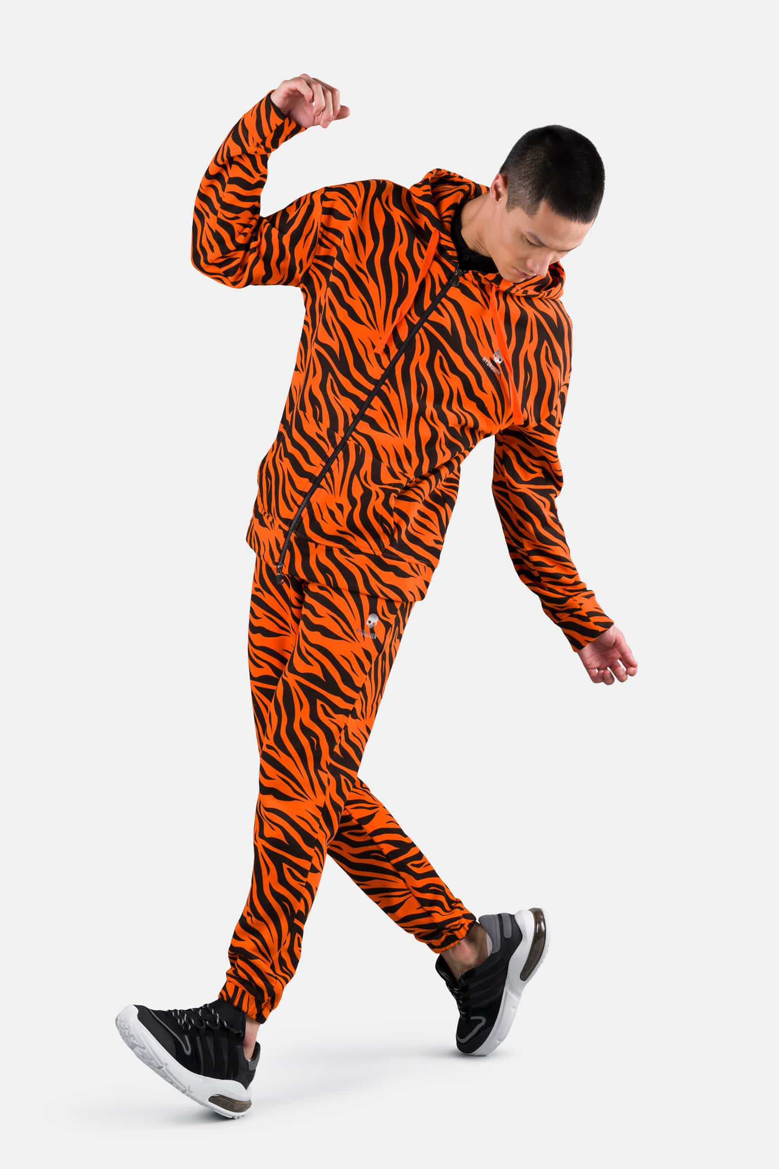 PRINTED FZ HOODIE - ORANGE TIGER - Hydrogen - Luxury Sportwear