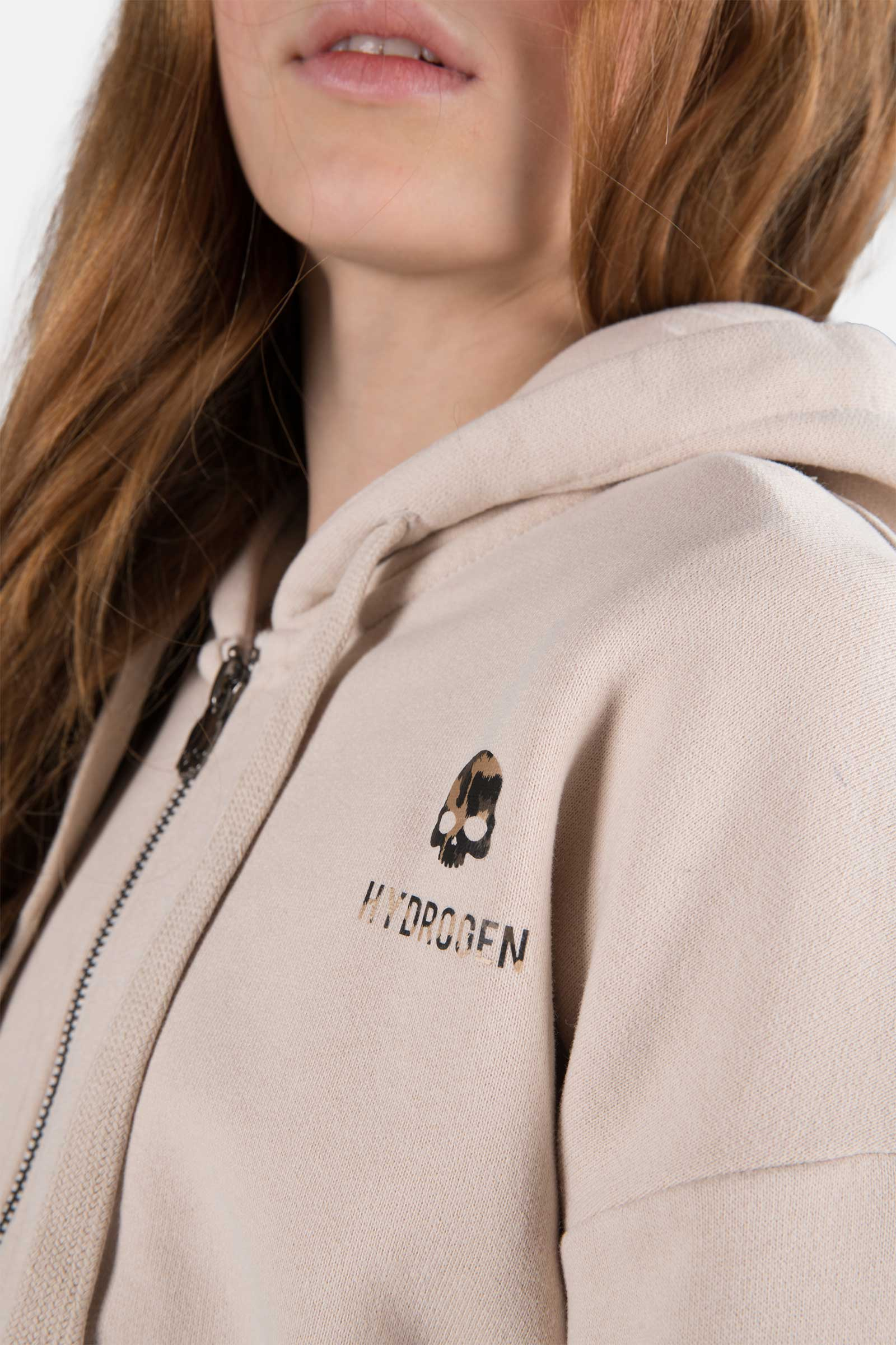 SKULL FZ HOODIE - CREAM - Hydrogen - Luxury Sportwear