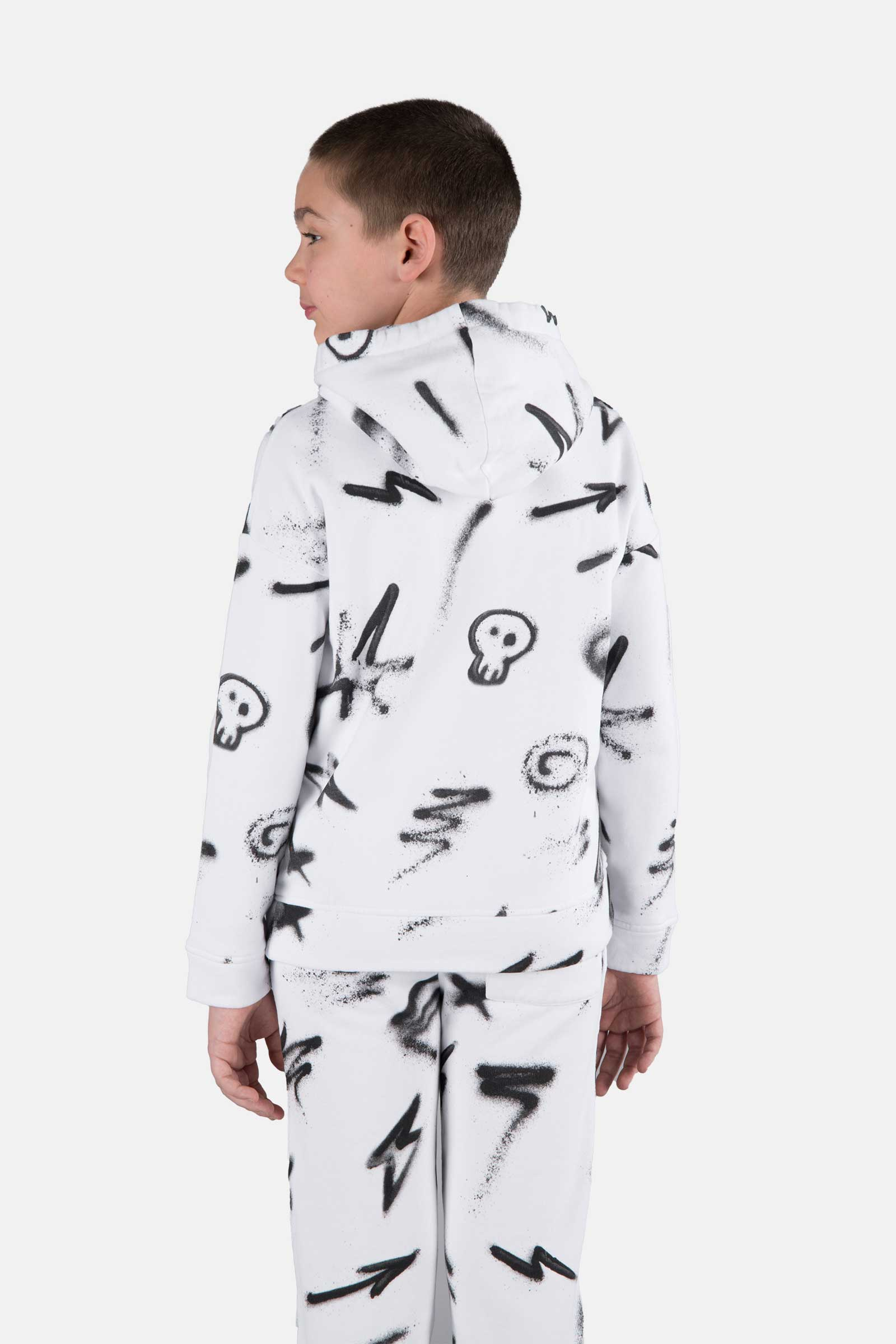 PRINTED FZ HOODIE - SPRAY ART - Hydrogen - Luxury Sportwear