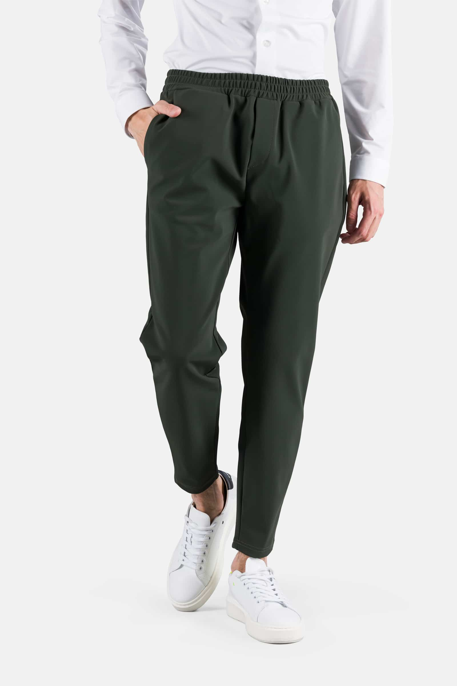 PANTALONE TECNICO CON ELASTICO - MILITARY GREEN - Abbigliamento sportivo | Hydrogen