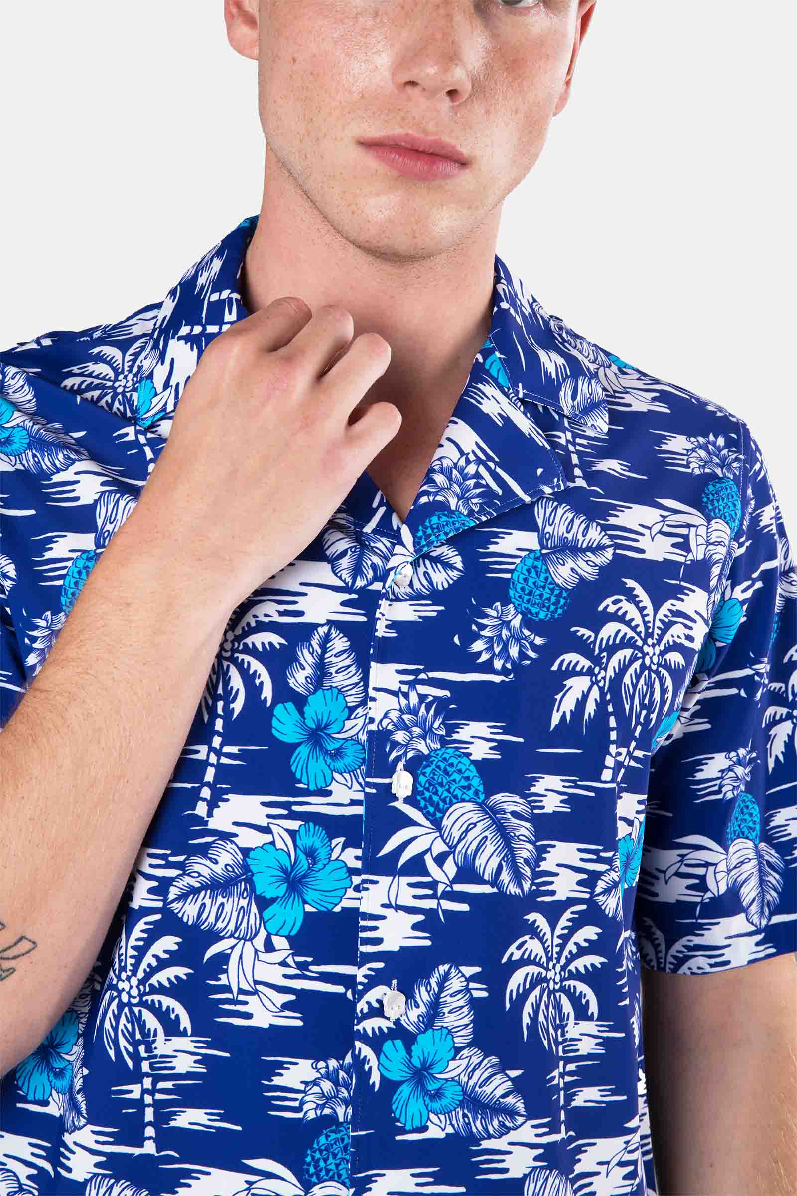 CAMICIA CON STAMPA HAWAII - BLUE - Abbigliamento sportivo | Hydrogen