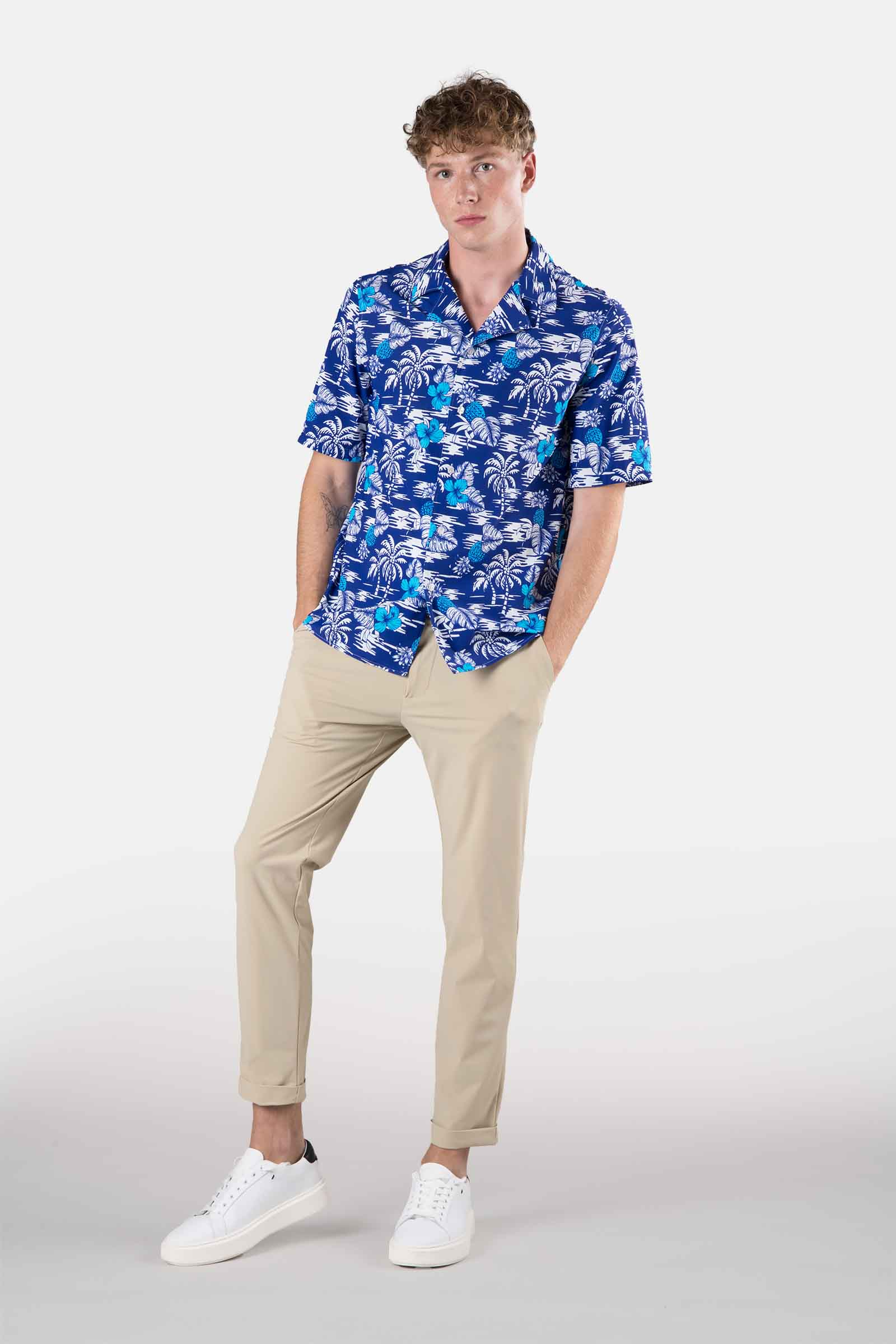 CAMICIA CON STAMPA HAWAII - BLUE - Abbigliamento sportivo | Hydrogen