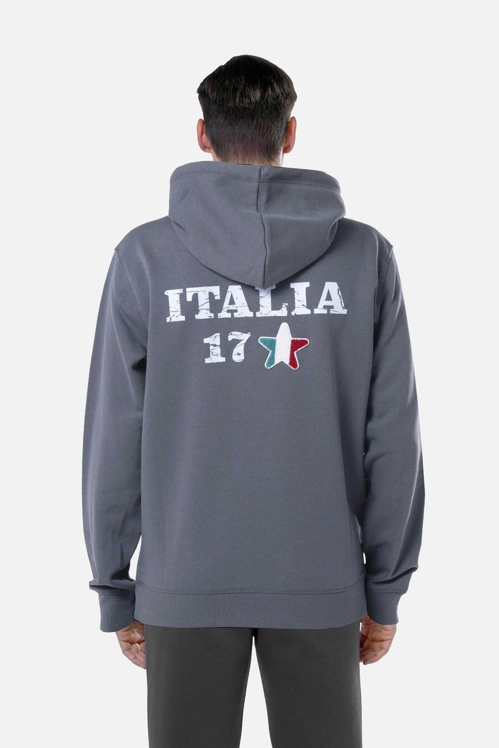 FELPA ITALIA CON CAPPUCCIO - GREY - Abbigliamento sportivo | Hydrogen