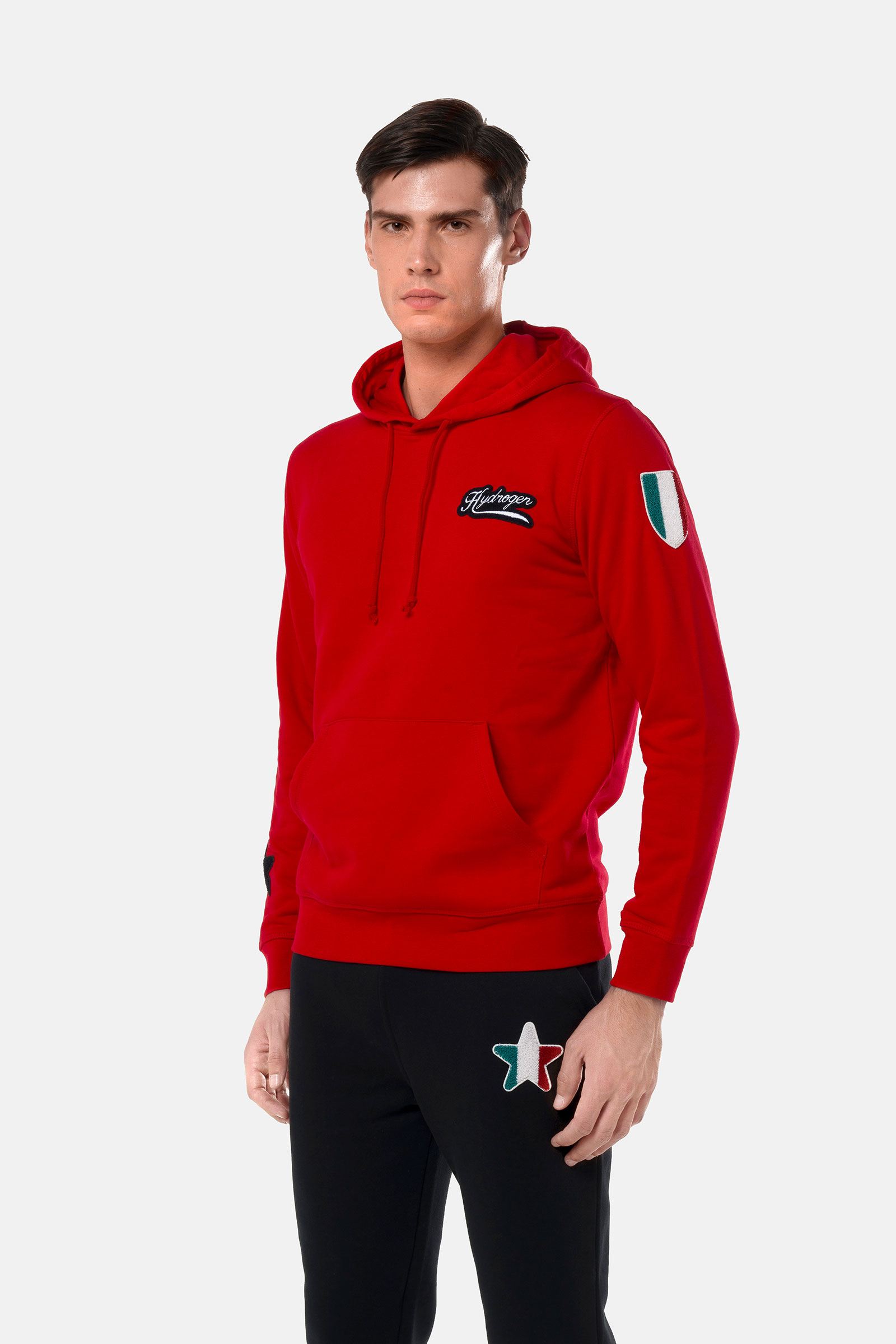 SHIELD HOODIE - RED - Hydrogen - Luxury Sportwear