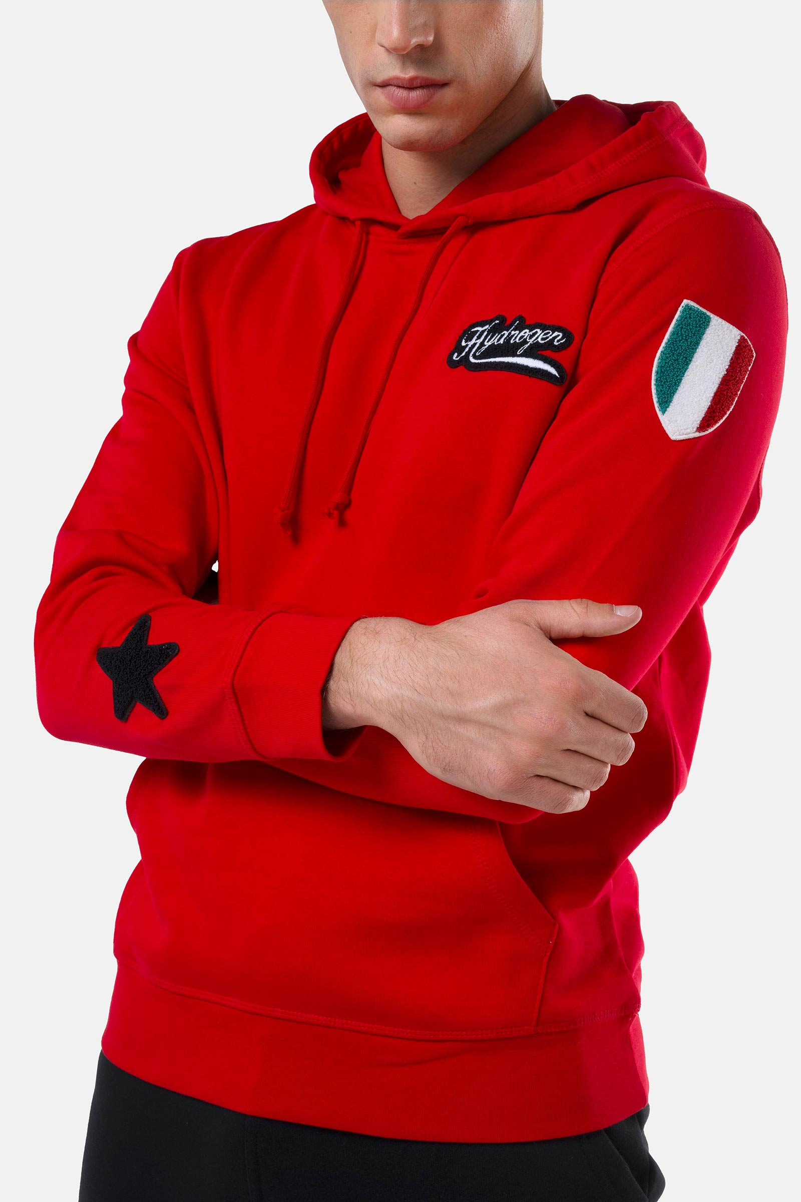 SHIELD HOODIE - RED - Hydrogen - Luxury Sportwear