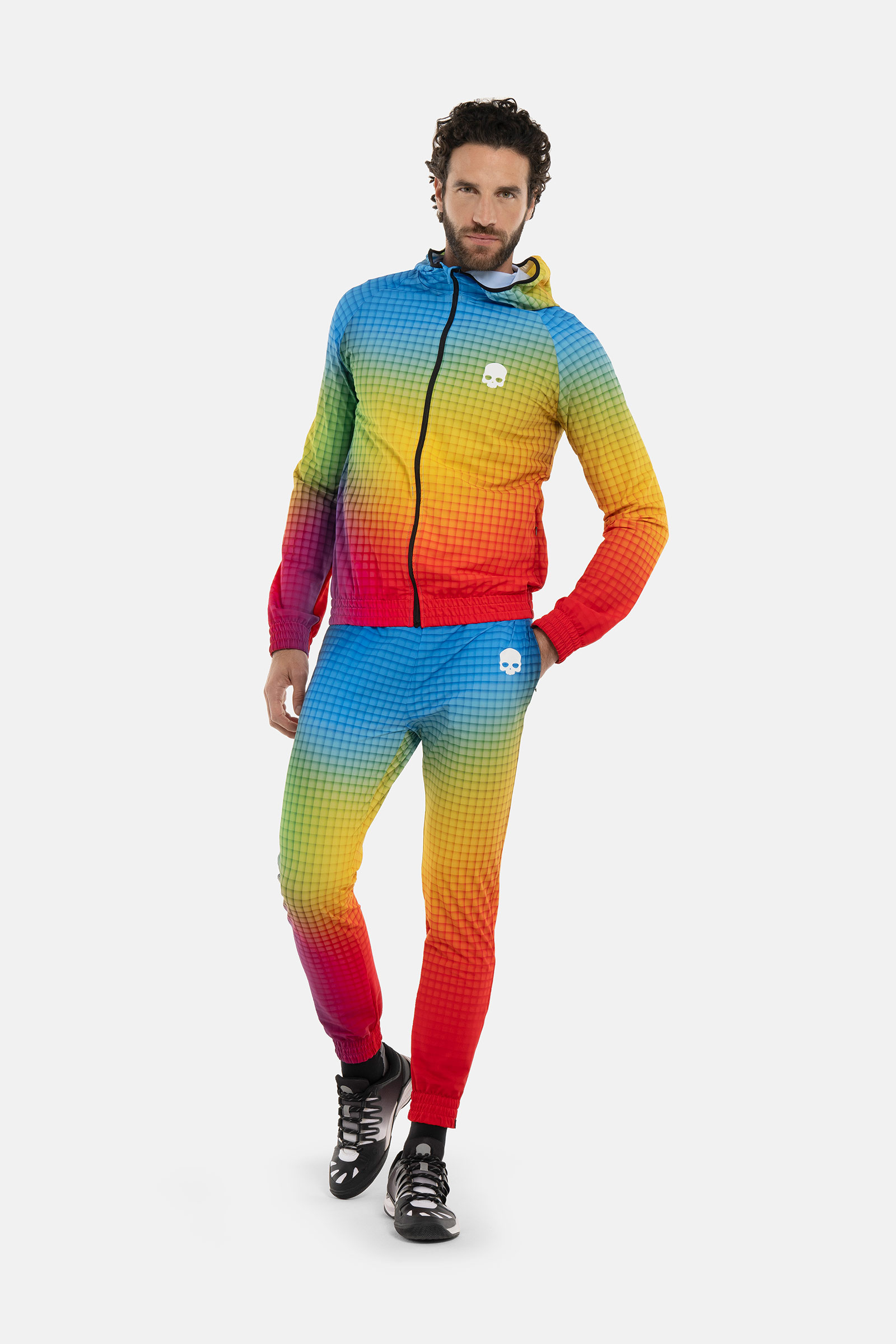 SPECTRUM TECH FZ HOODIE - RAINBOW - Hydrogen - Luxury Sportwear