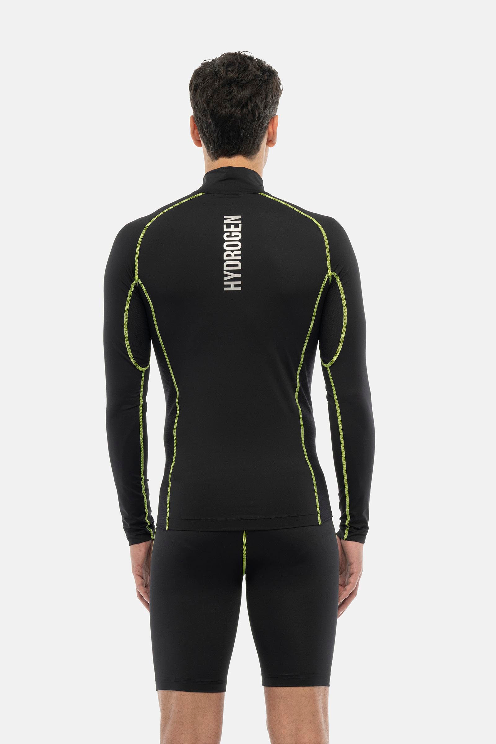 ESSENTIAL ZIPPED SECOND SKIN LS - BLACK,YELLOW - Hydrogen - Luxury Sportwear