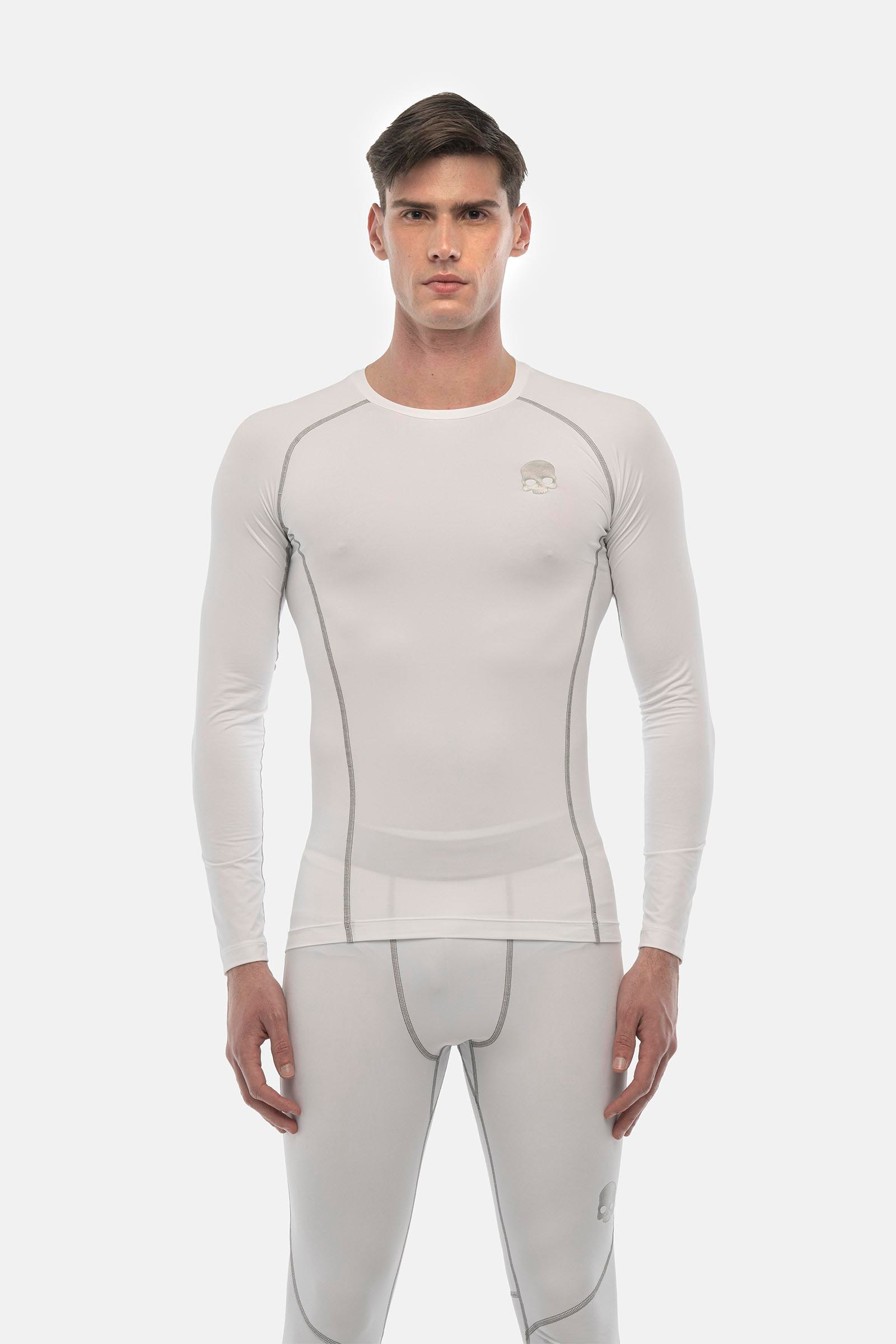 Maglia basic a manica lunga second skin - WHITE,GREY - Abbigliamento sportivo | Hydrogen