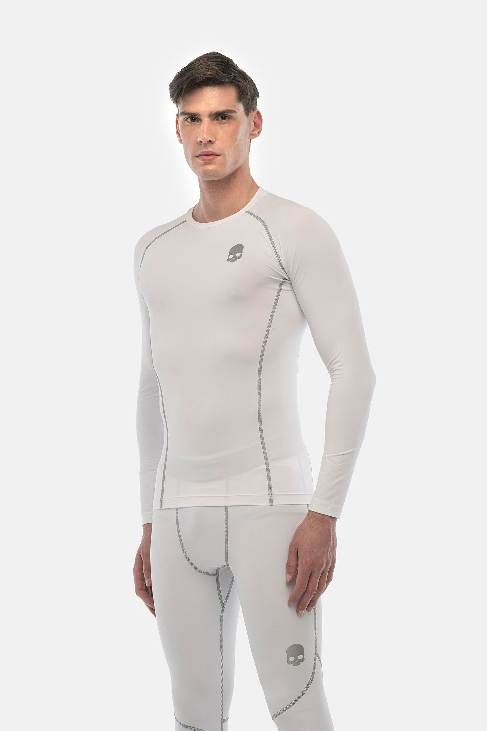 Maglia basic a manica lunga second skin - WHITE,GREY - Abbigliamento sportivo | Hydrogen