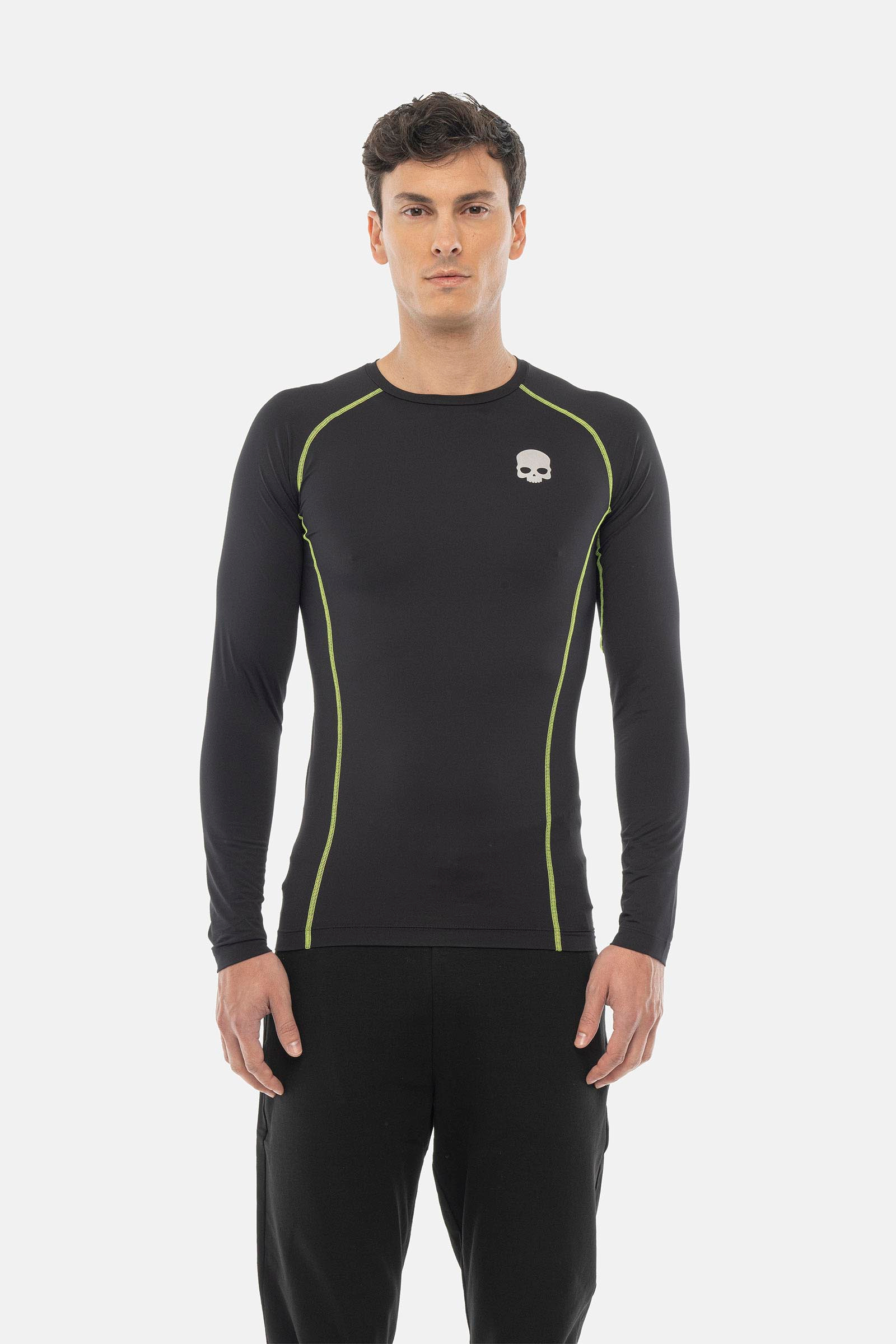 ESSENTIAL SECOND SKIN LS - BLACK,YELLOW - Hydrogen - Luxury Sportwear