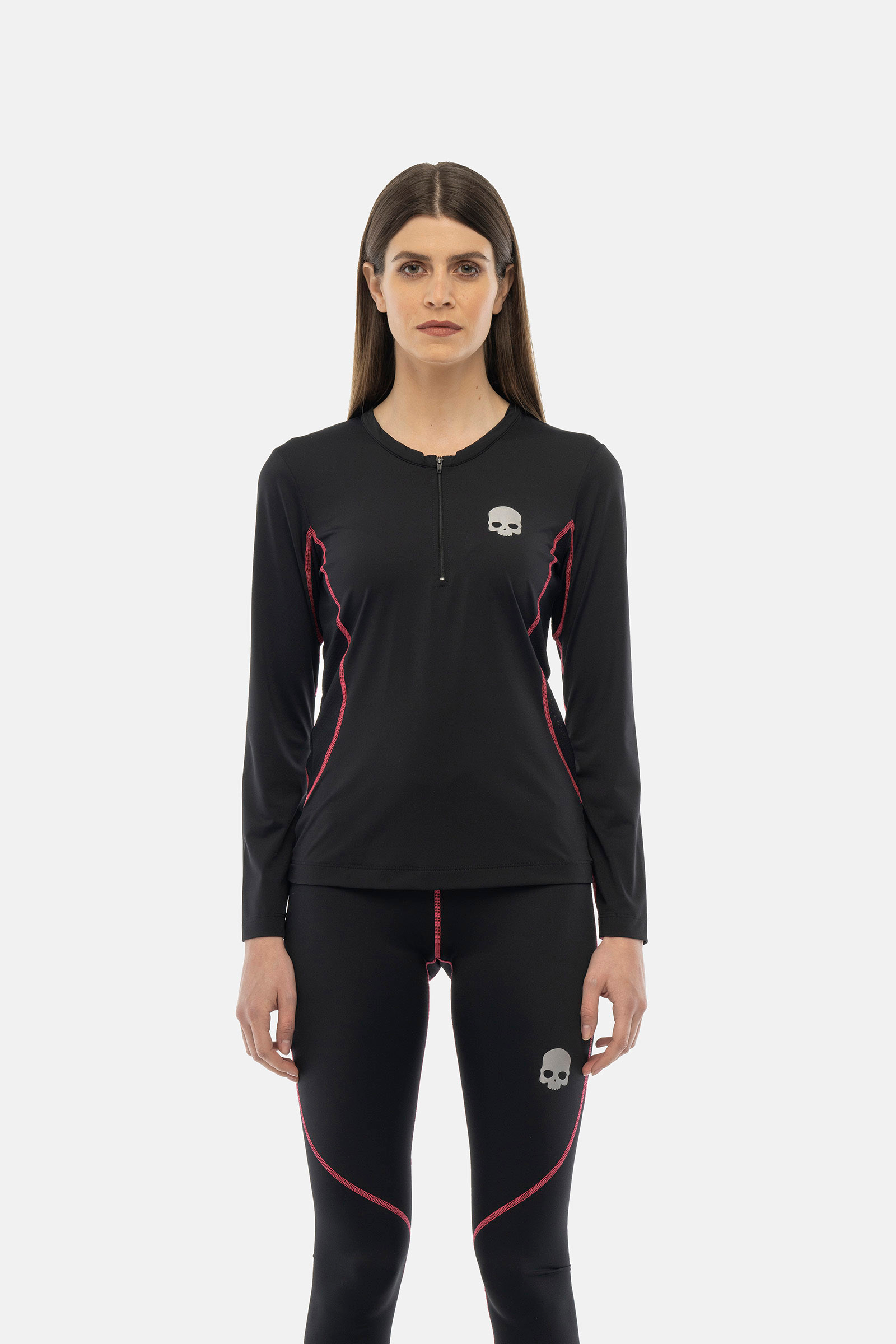 Maglia basic a manica lunga second skin - BLACK,FUCHSIA FLUO - Abbigliamento sportivo | Hydrogen