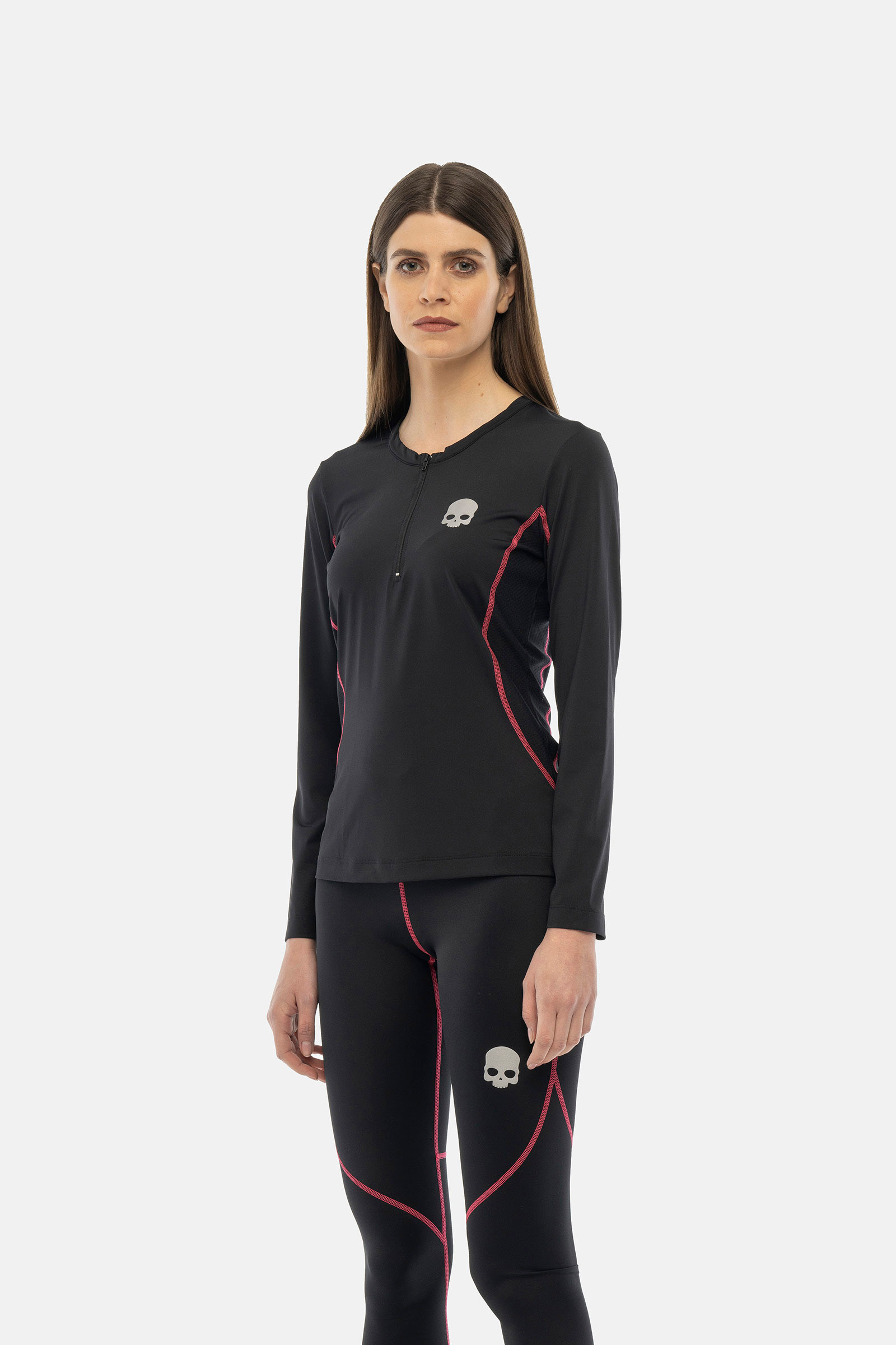 ESSENTIAL SECOND SKIN LS - BLACK,FUCHSIA FLUO - Hydrogen - Luxury Sportwear