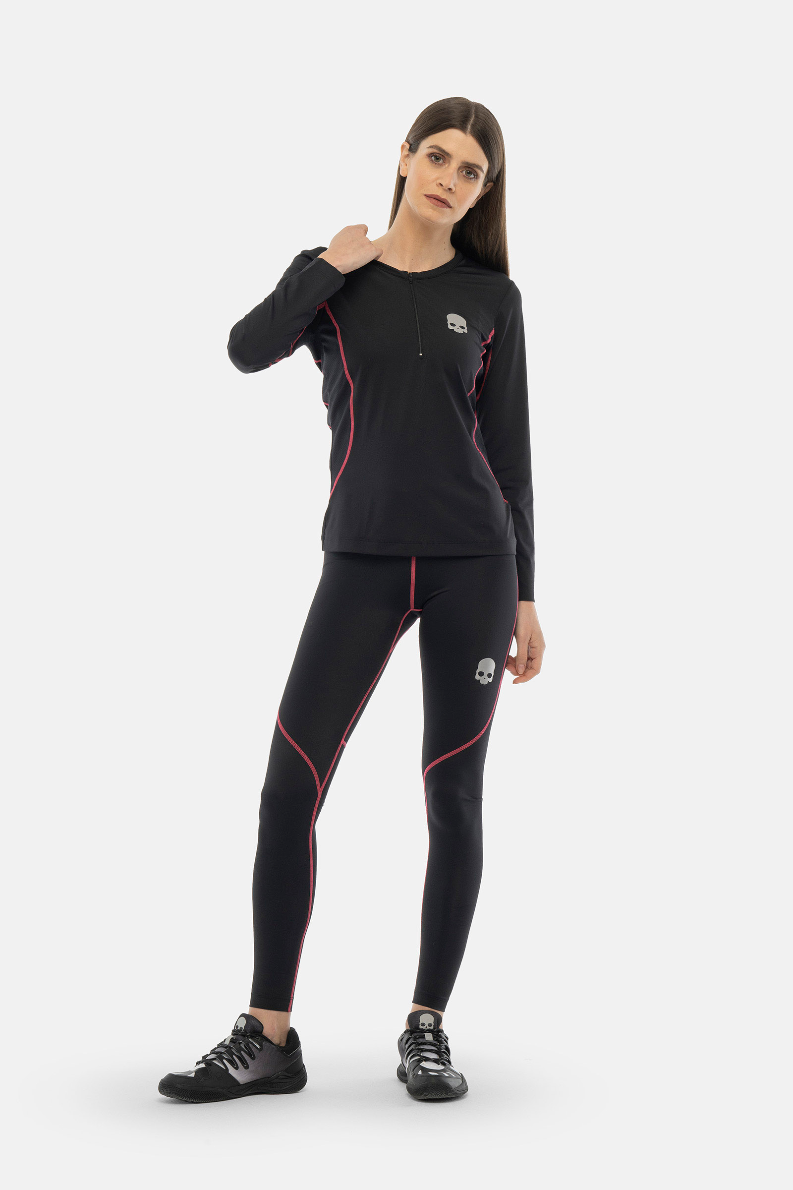 ESSENTIAL SECOND SKIN LS - BLACK,FUCHSIA FLUO - Hydrogen - Luxury Sportwear