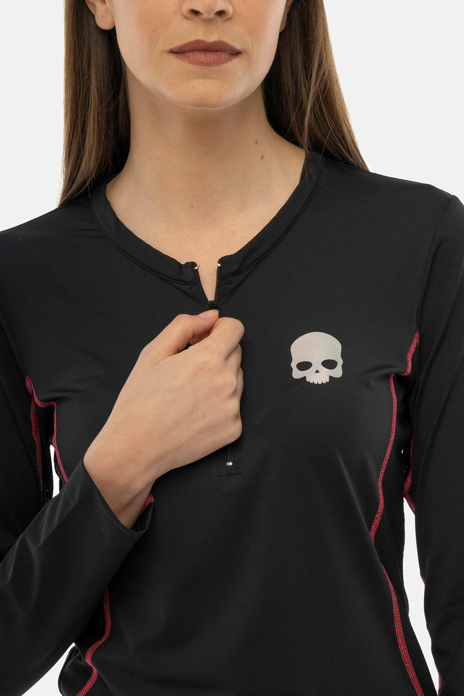 ESSENTIAL SECOND SKIN LS - BLACK,FUCHSIA FLUO - Hydrogen - Luxury Sportwear