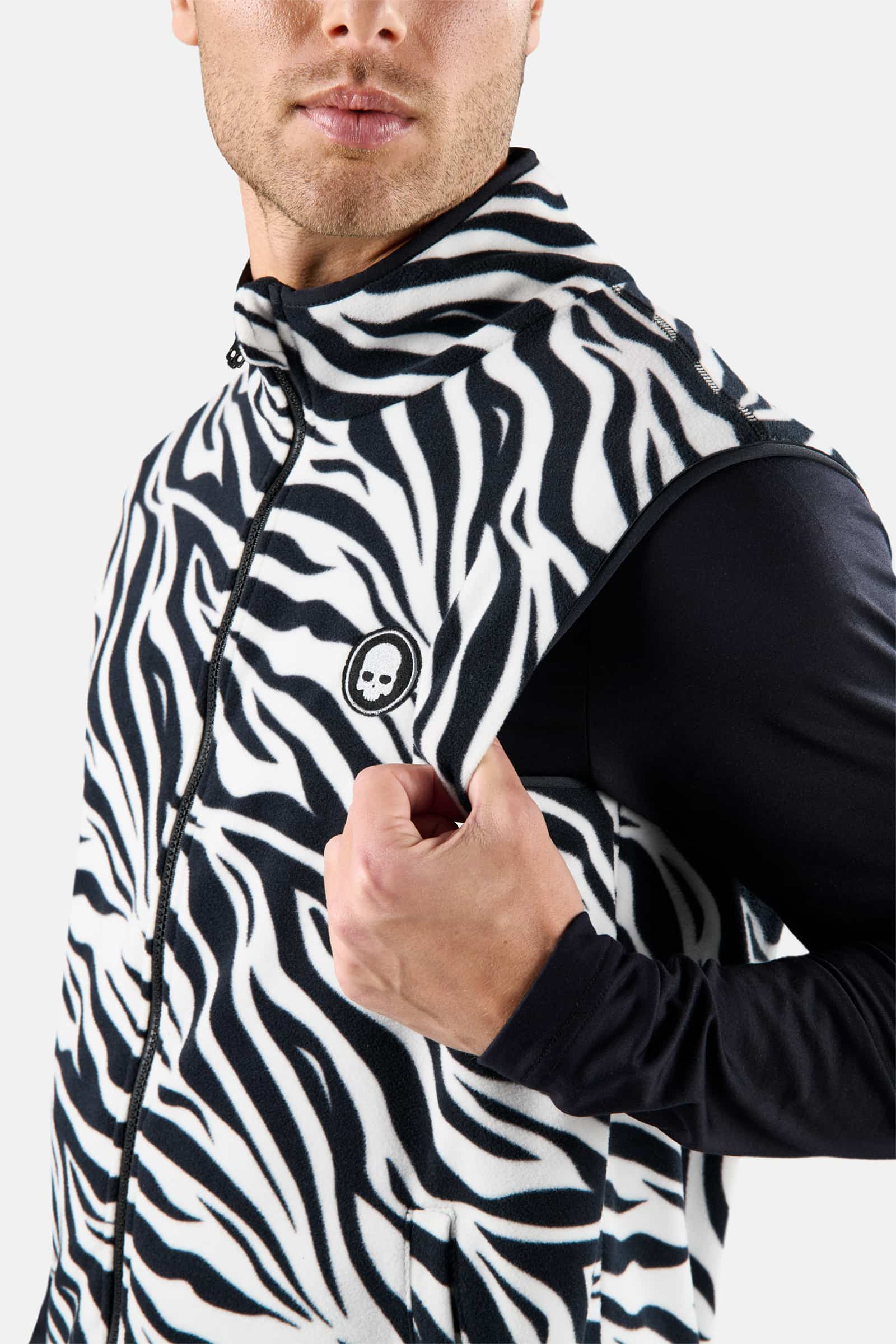 VEST MICROFLEECE GOLF - ZEBRA - Hydrogen - Luxury Sportwear