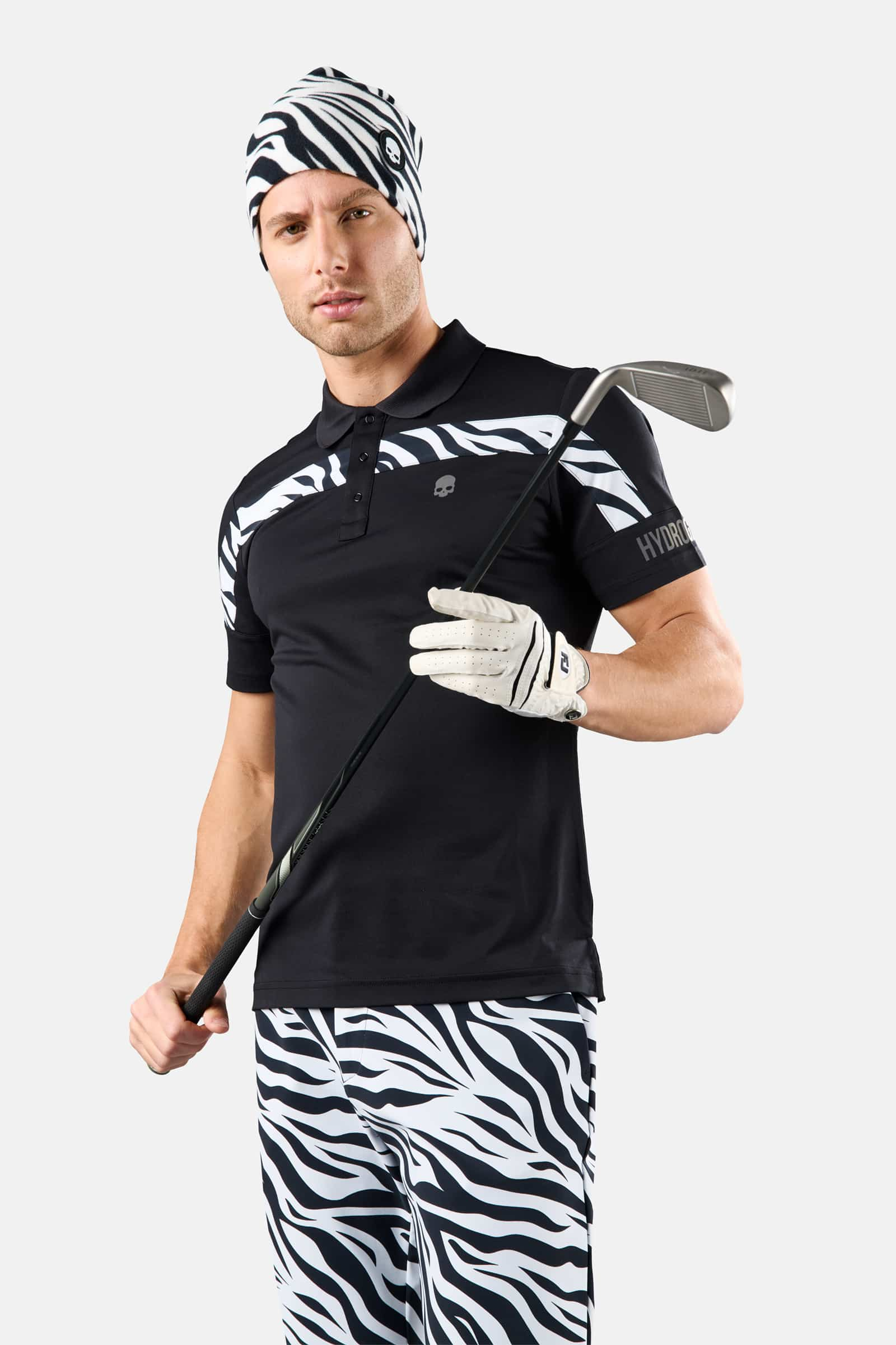 STRIPE POLO - BLACK,ZEBRA - Hydrogen - Luxury Sportwear