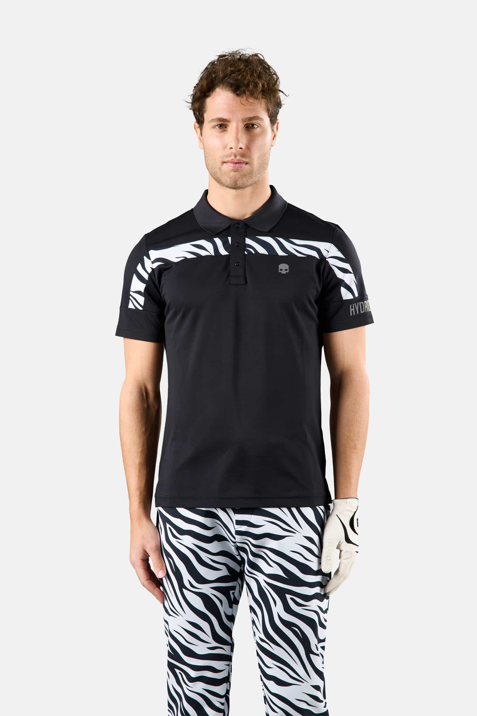 STRIPE POLO - BLACK,ZEBRA - Hydrogen - Luxury Sportwear