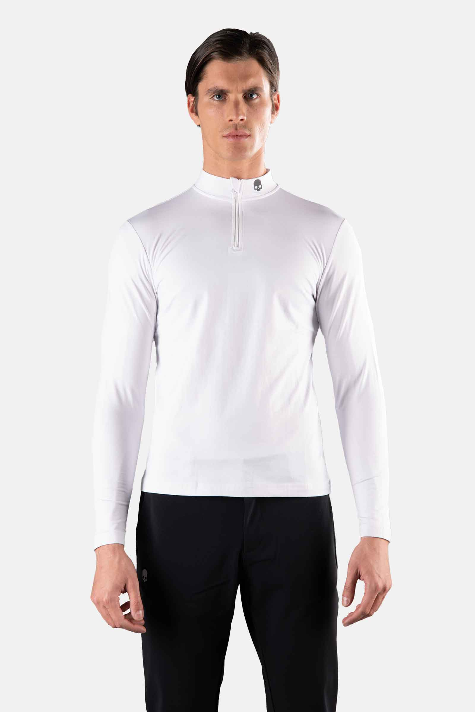 HALF ZIP NECK LS - WHITE - Hydrogen - Luxury Sportwear