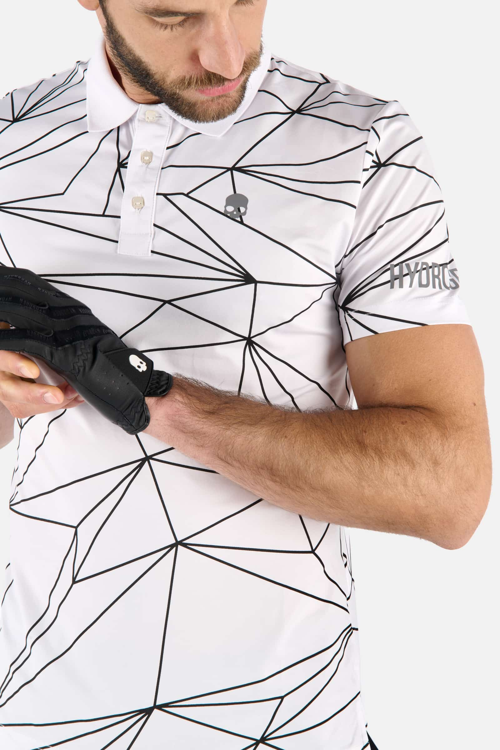 GEOMETRIC GOLF POLO - WHITE - Hydrogen - Luxury Sportwear