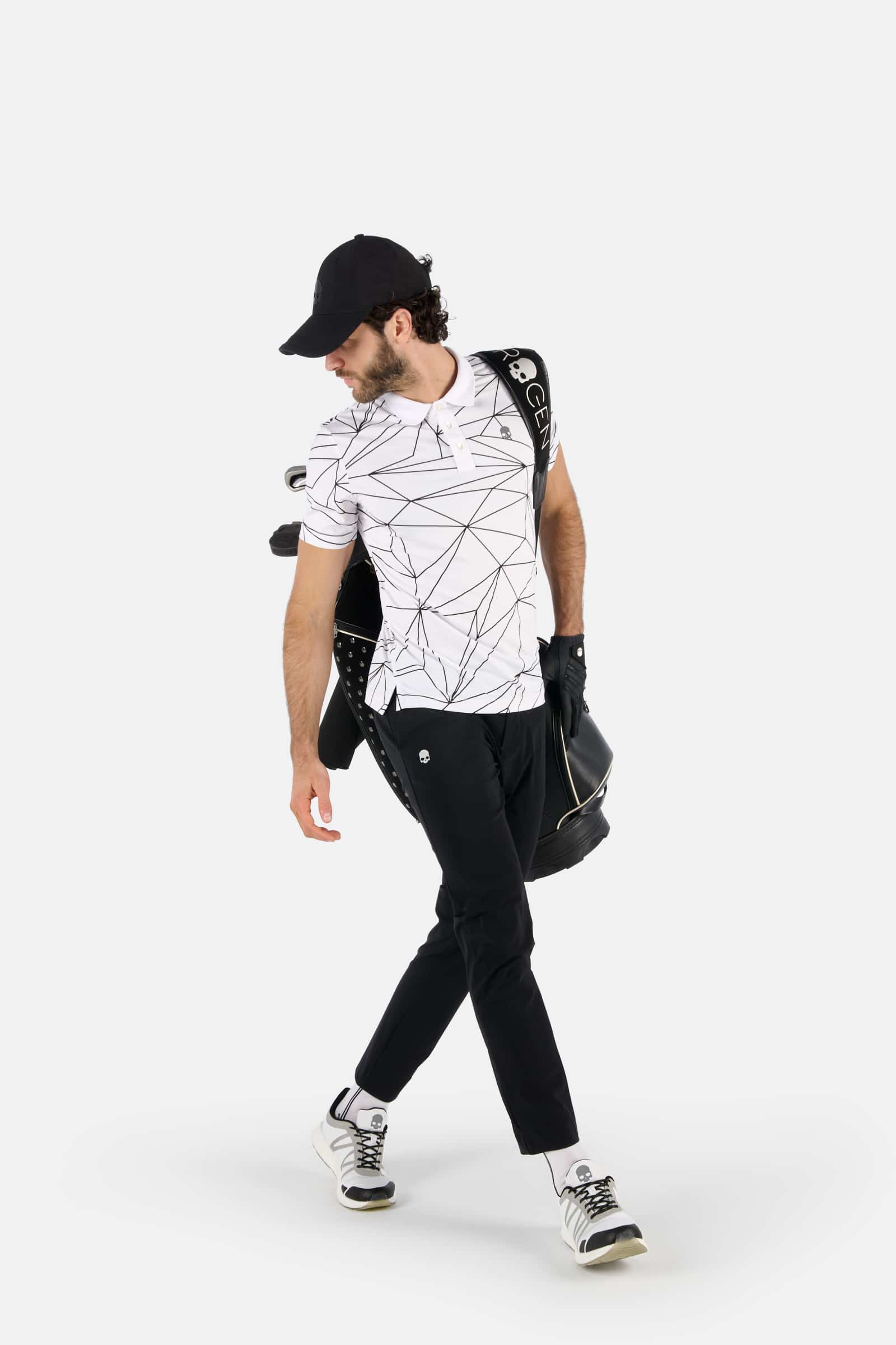 GEOMETRIC GOLF POLO - WHITE - Hydrogen - Luxury Sportwear