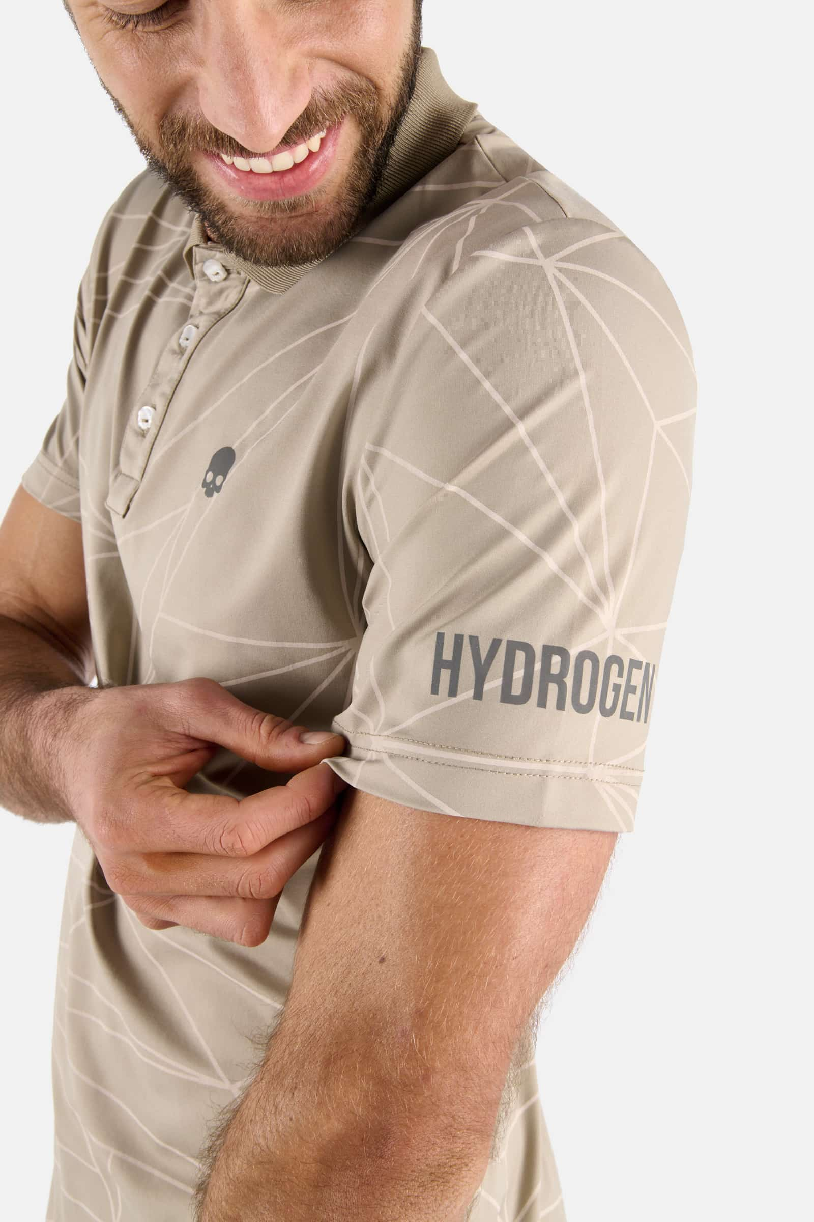 GEOMETRIC GOLF POLO - BEIGE - Hydrogen - Luxury Sportwear