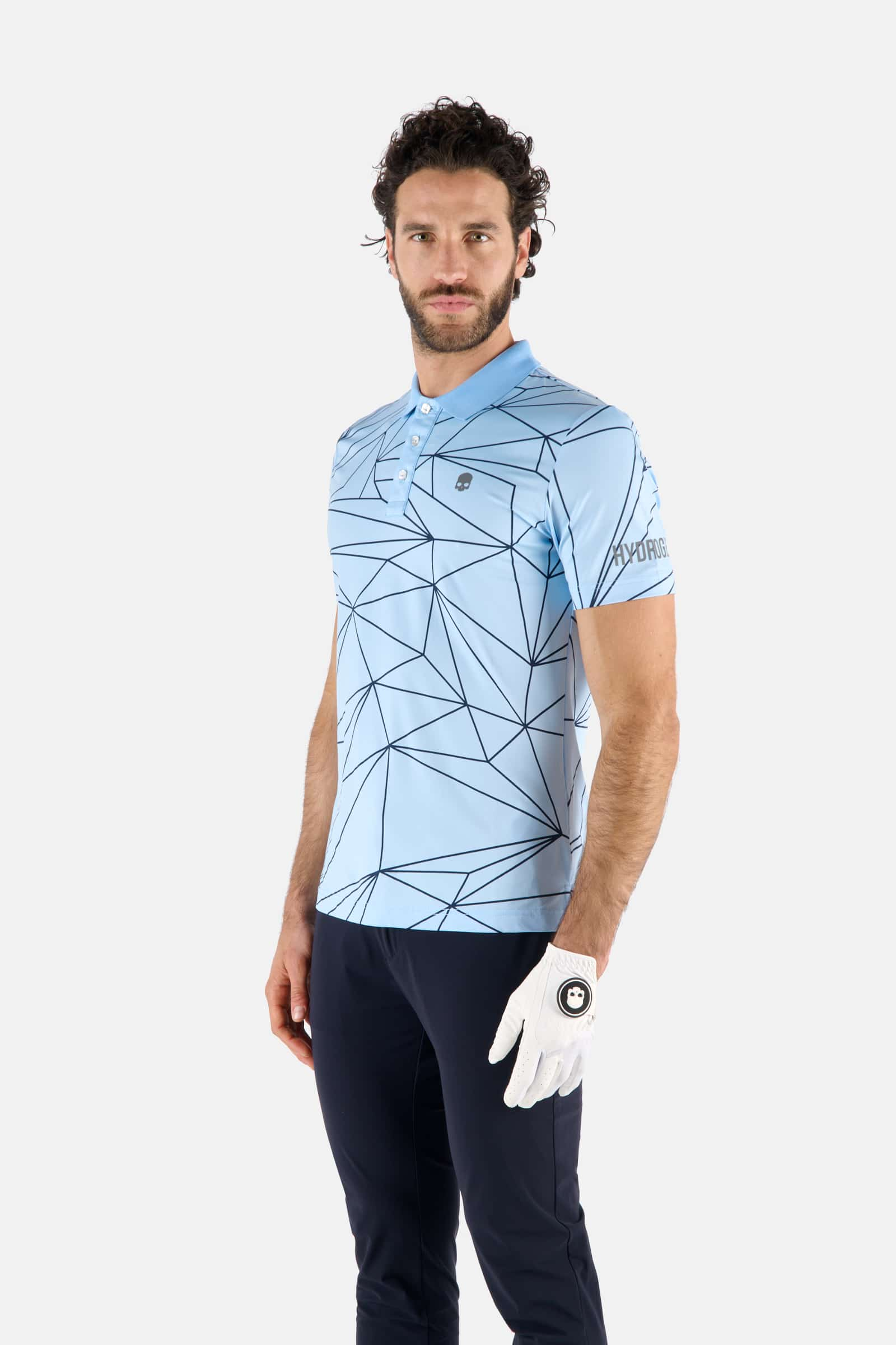 GEOMETRIC GOLF POLO COMFORT - LIGHT BLUE - Hydrogen - Luxury Sportwear