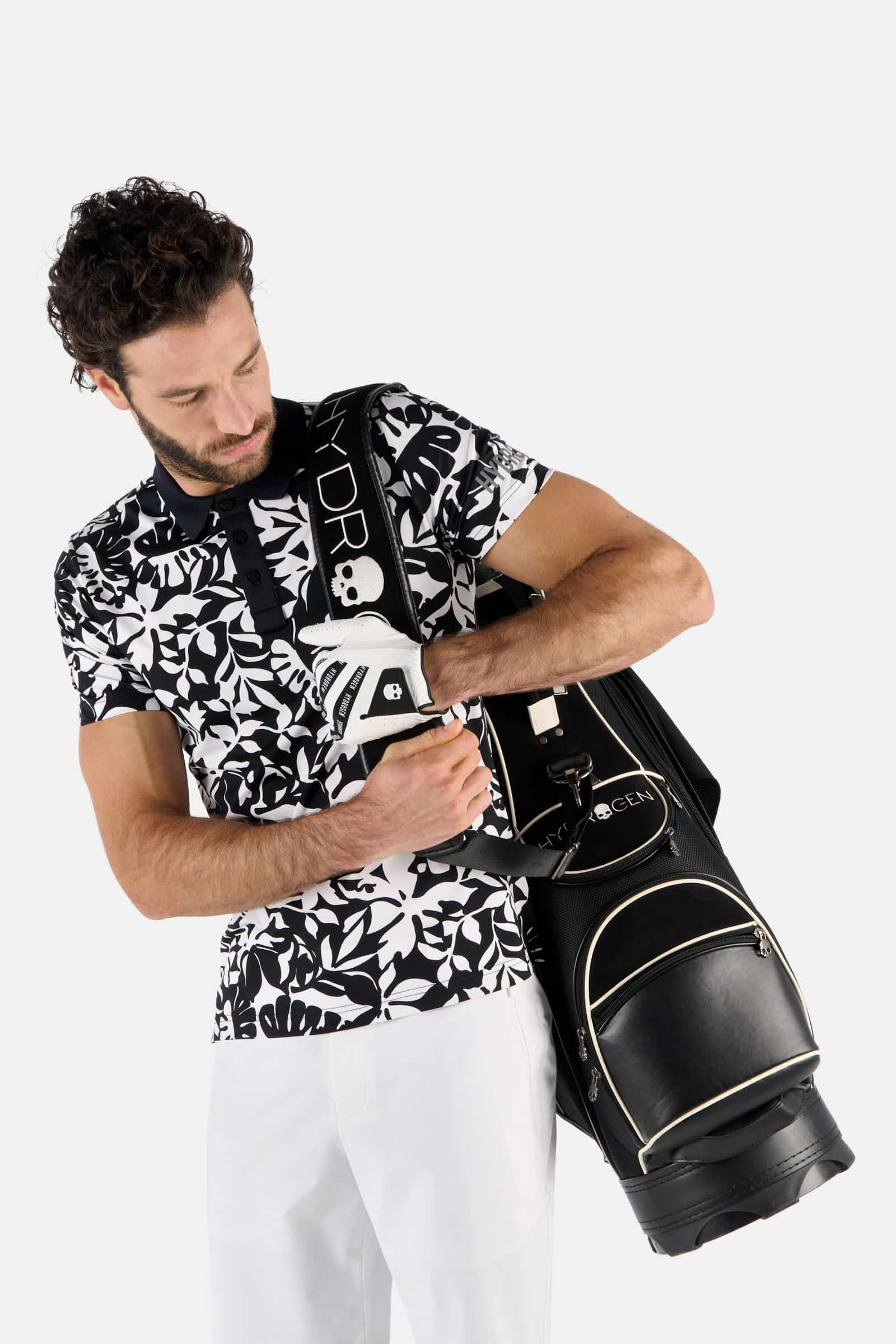 JUNGLE GOLF POLO COMFORT - WHITE,BLACK - Hydrogen - Luxury Sportwear