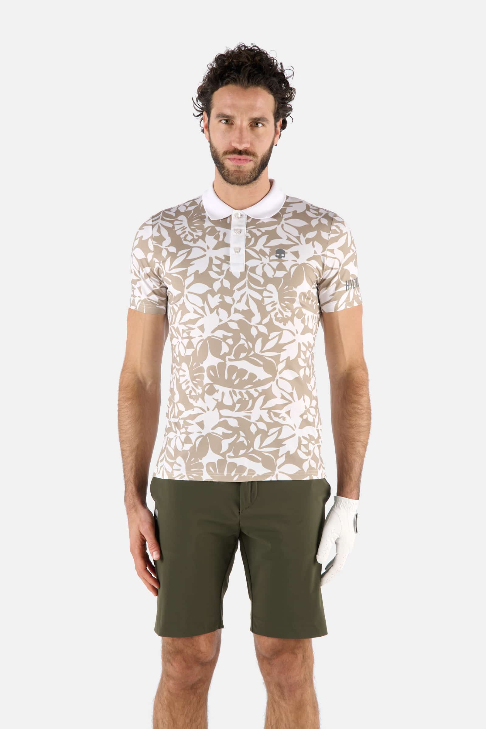 JUNGLE GOLF POLO COMFORT - WHITE,BEIGE - Hydrogen - Luxury Sportwear