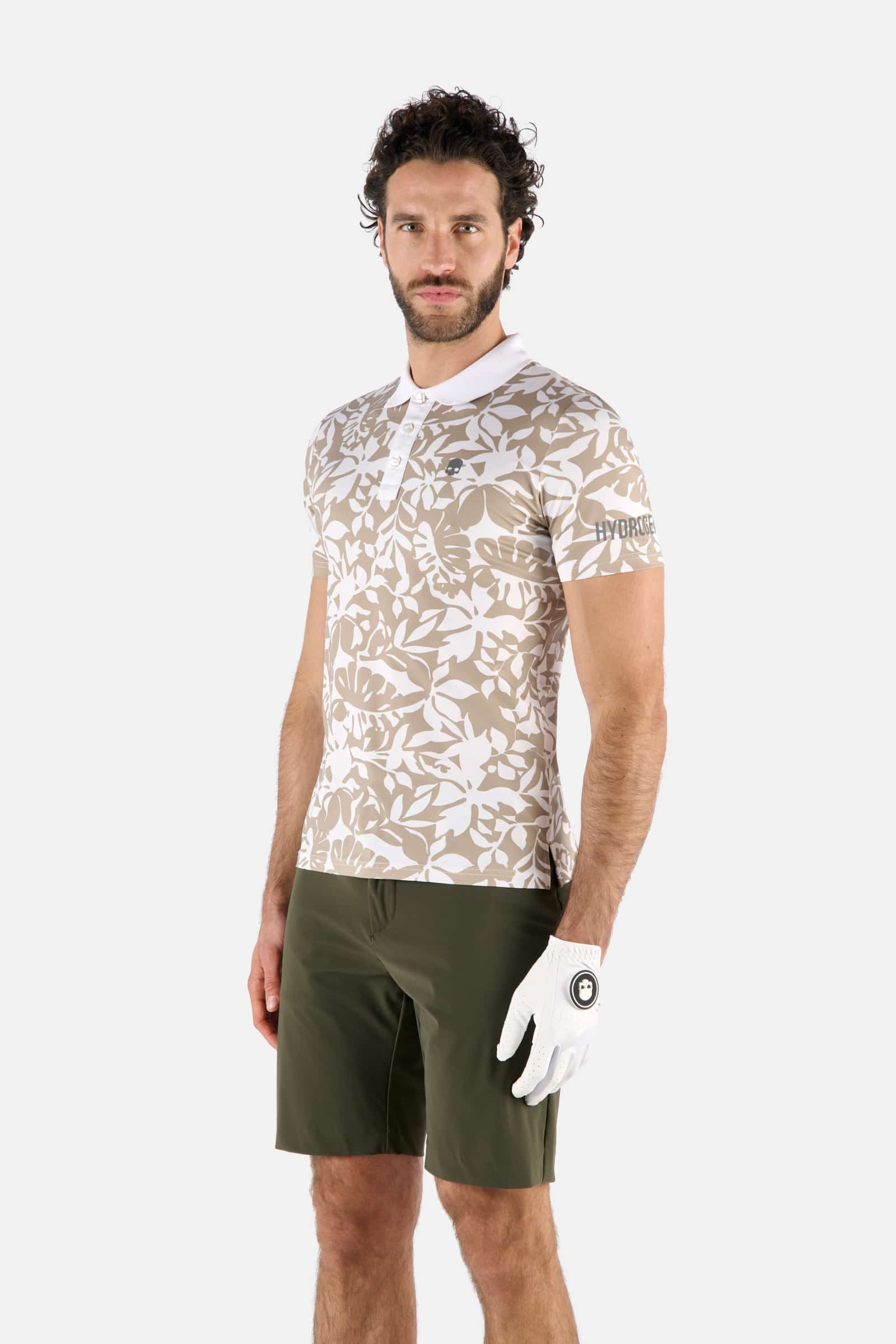 JUNGLE GOLF POLO COMFORT - WHITE,BEIGE - Hydrogen - Luxury Sportwear