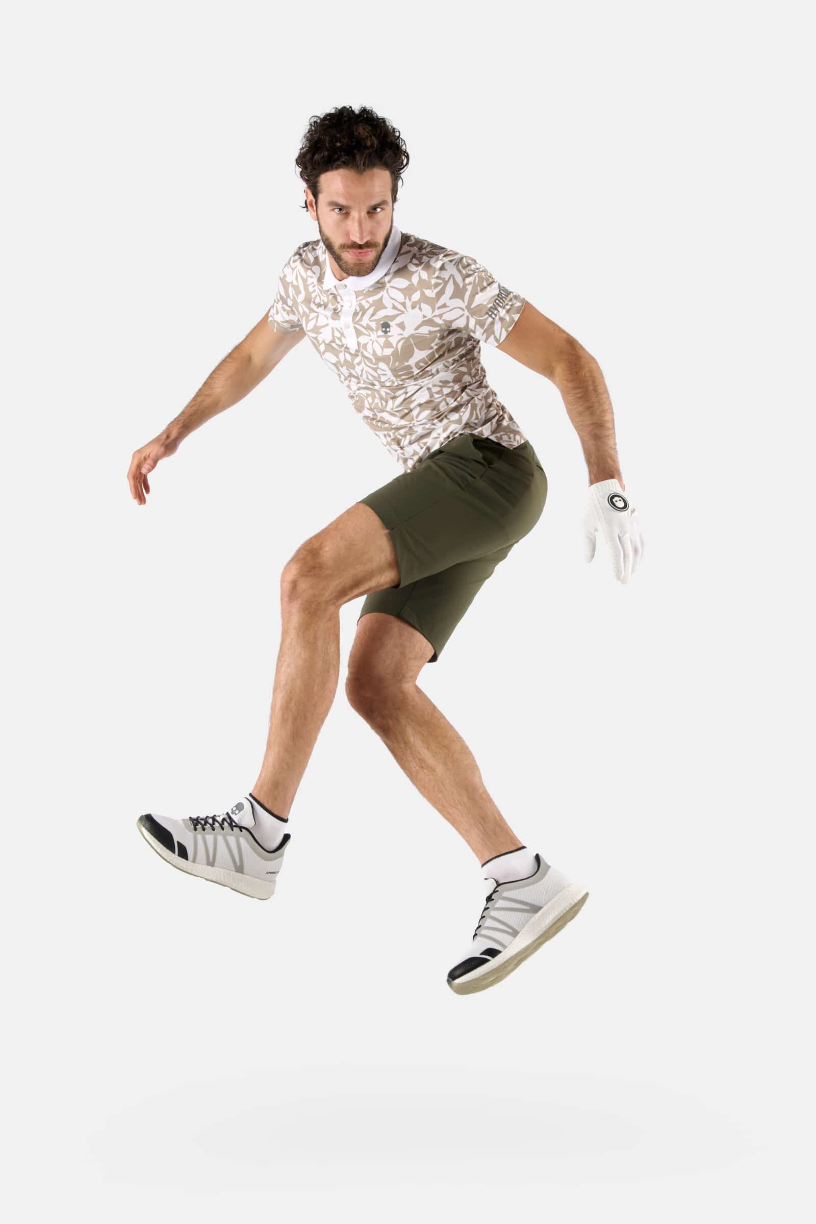 POLO FIT COMFORT CON STAMPA JUNGLE - WHITE,BEIGE - Abbigliamento sportivo | Hydrogen