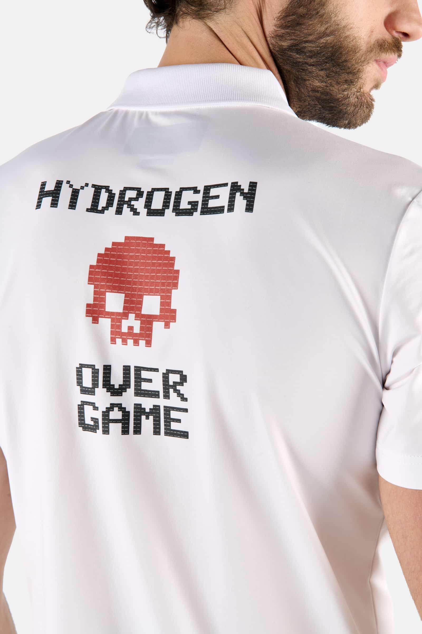 POLO FIT COMFORT CON STAMPA OVER GAME - WHITE - Abbigliamento sportivo | Hydrogen