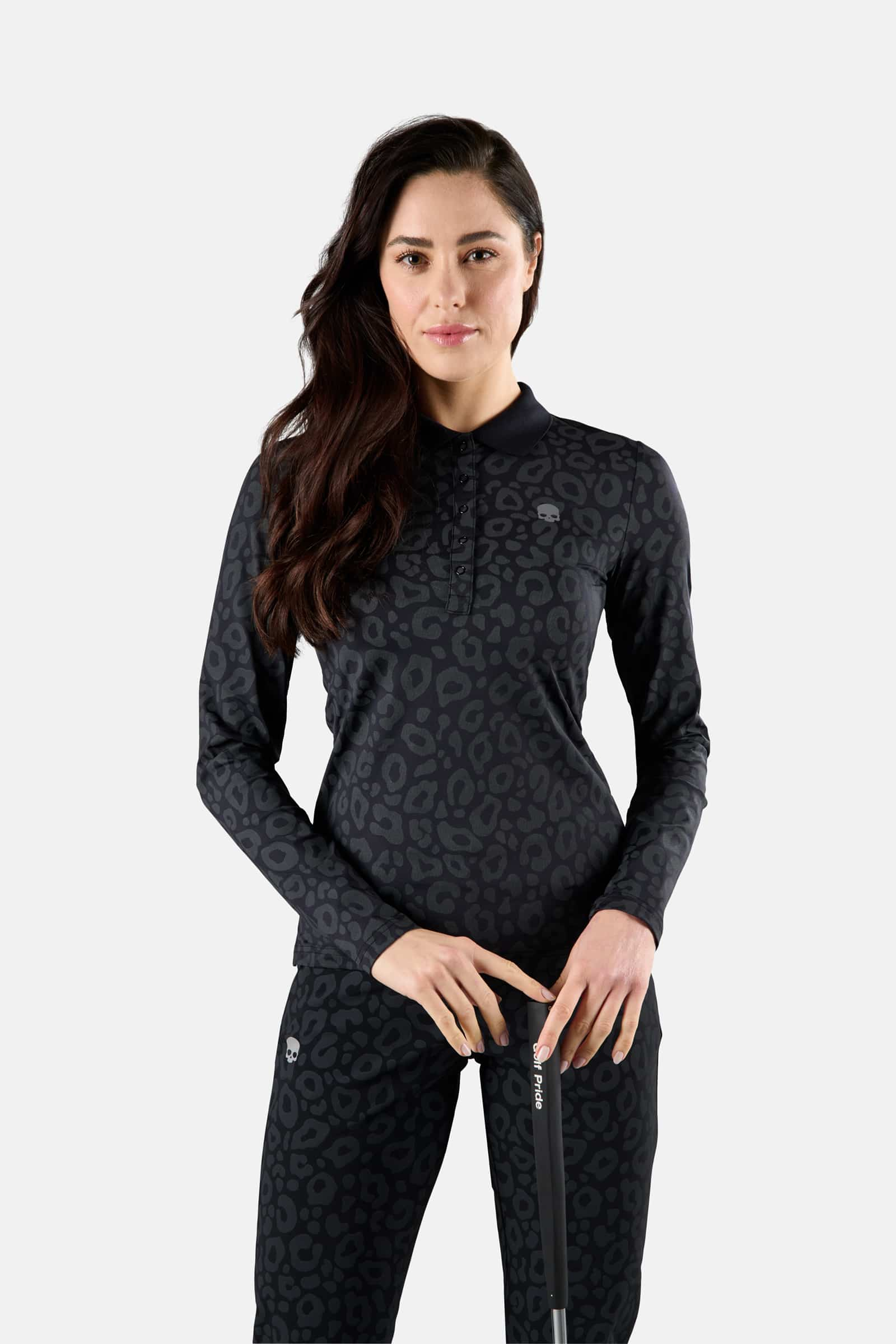 PRINTED POLO LS - PANTHER - Hydrogen - Luxury Sportwear