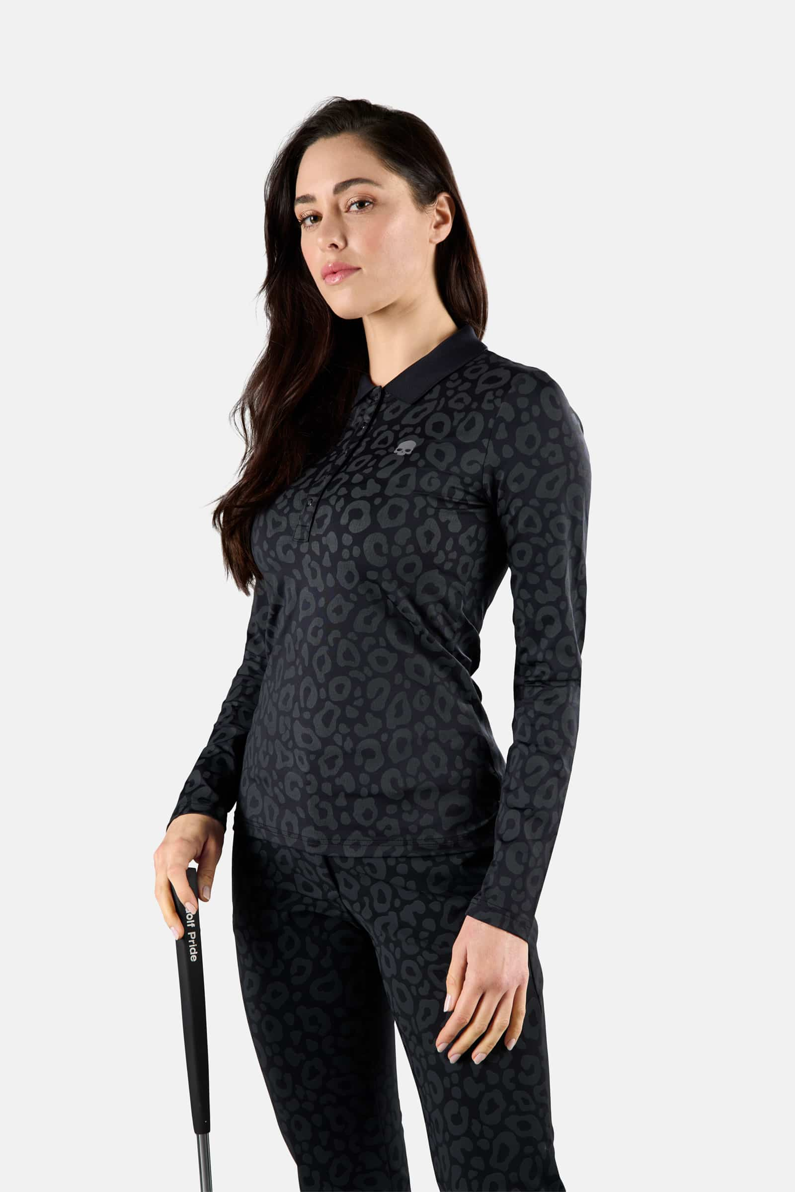 PRINTED POLO LS - PANTHER - Hydrogen - Luxury Sportwear