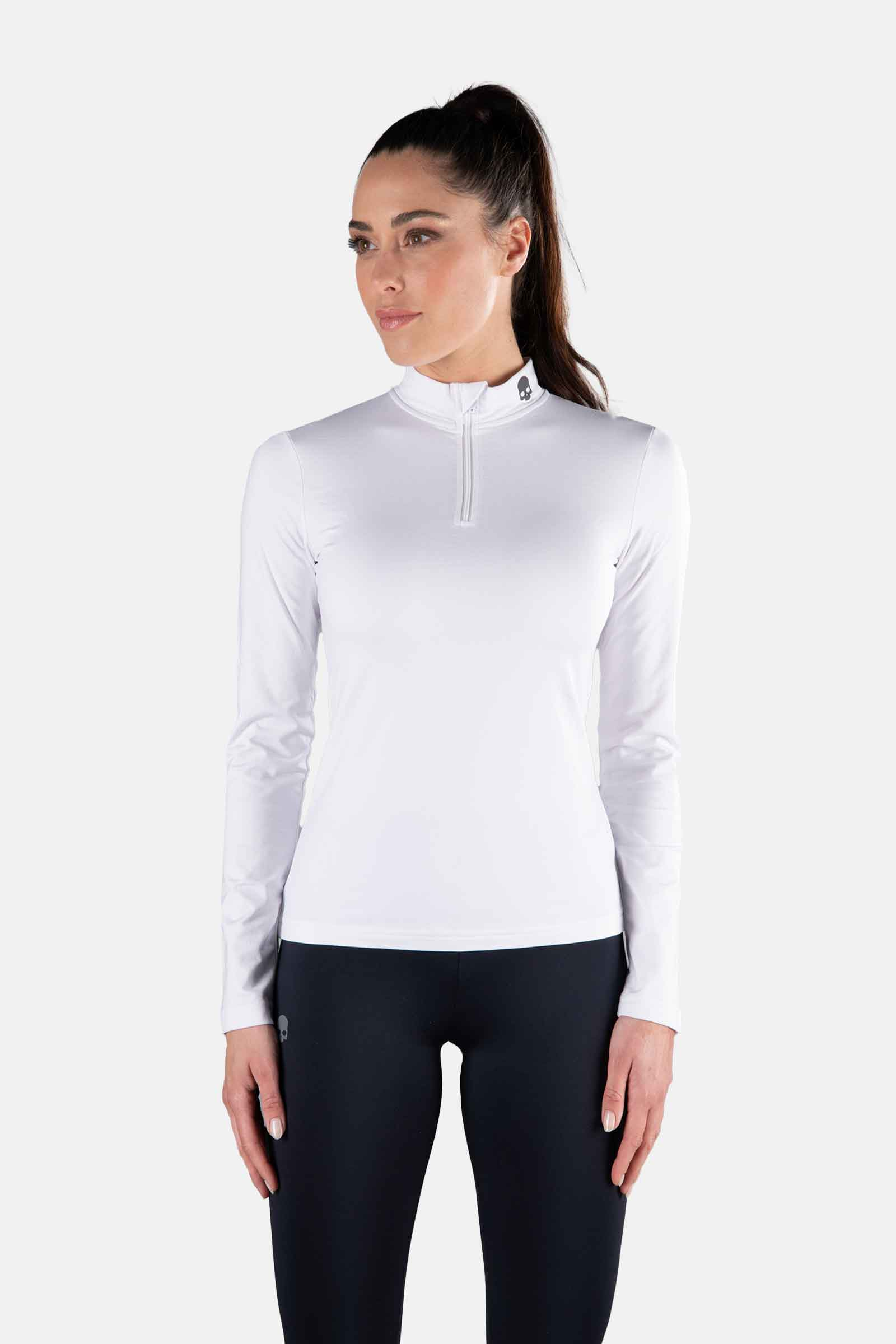 HALF ZIP NECK LS - WHITE - Hydrogen - Luxury Sportwear