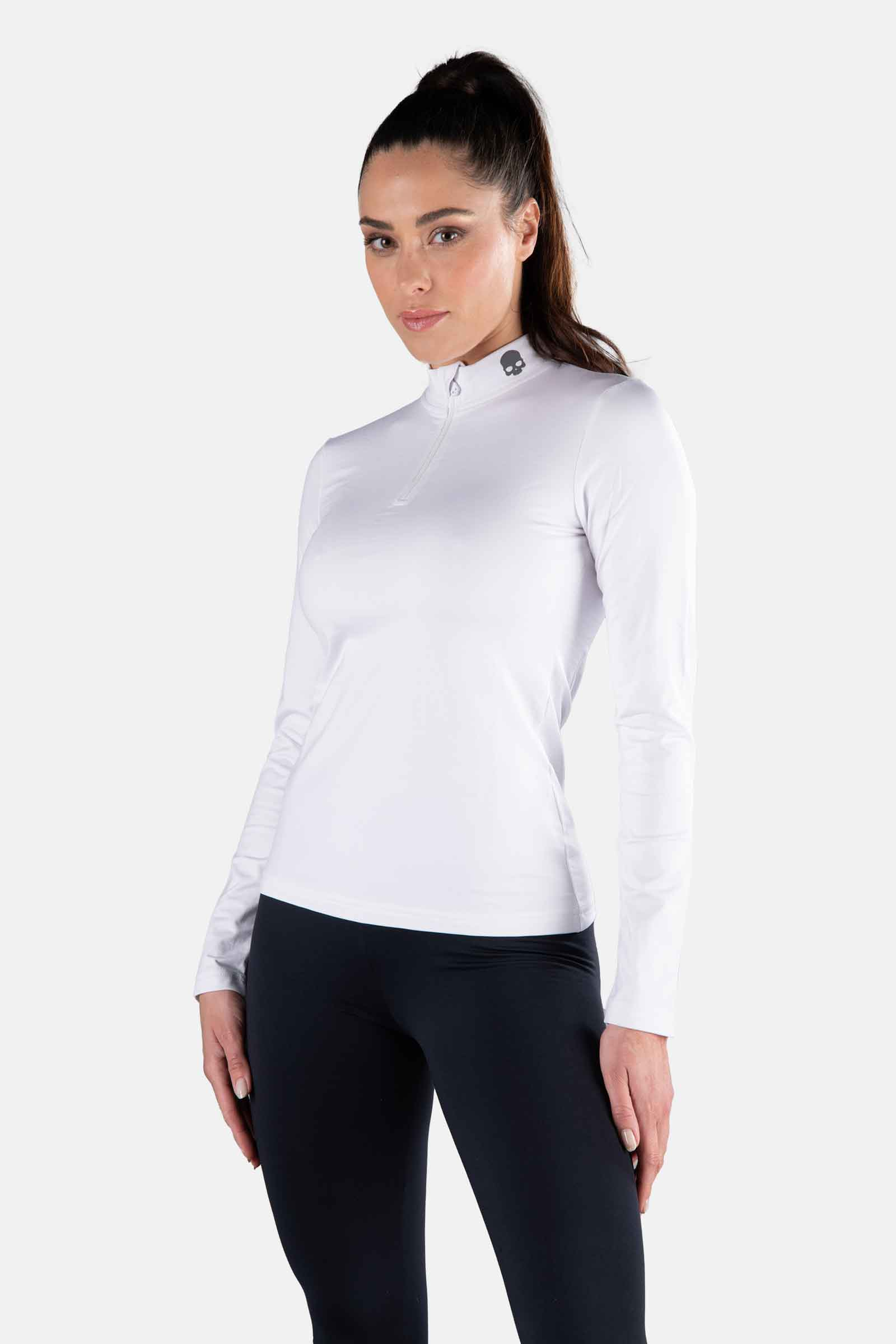 HALF ZIP NECK LS - WHITE - Hydrogen - Luxury Sportwear