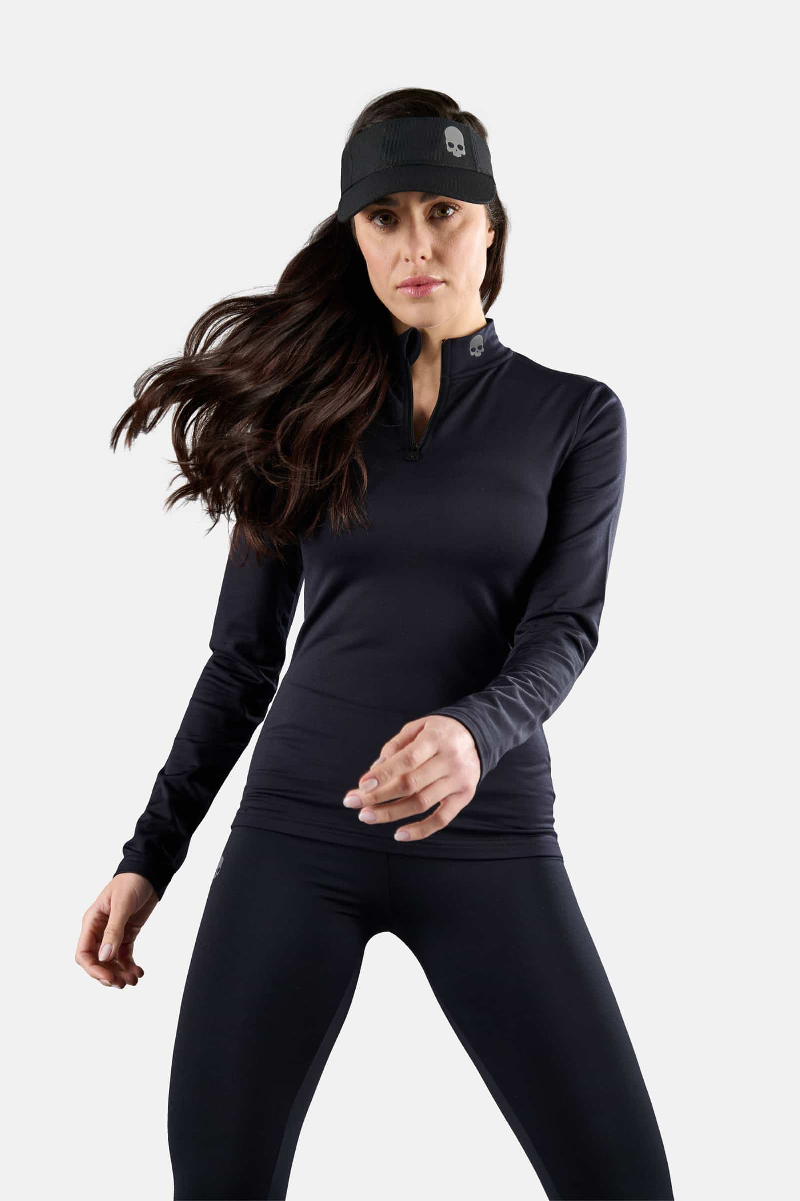 HALF ZIP NECK LS - BLACK - Hydrogen - Luxury Sportwear
