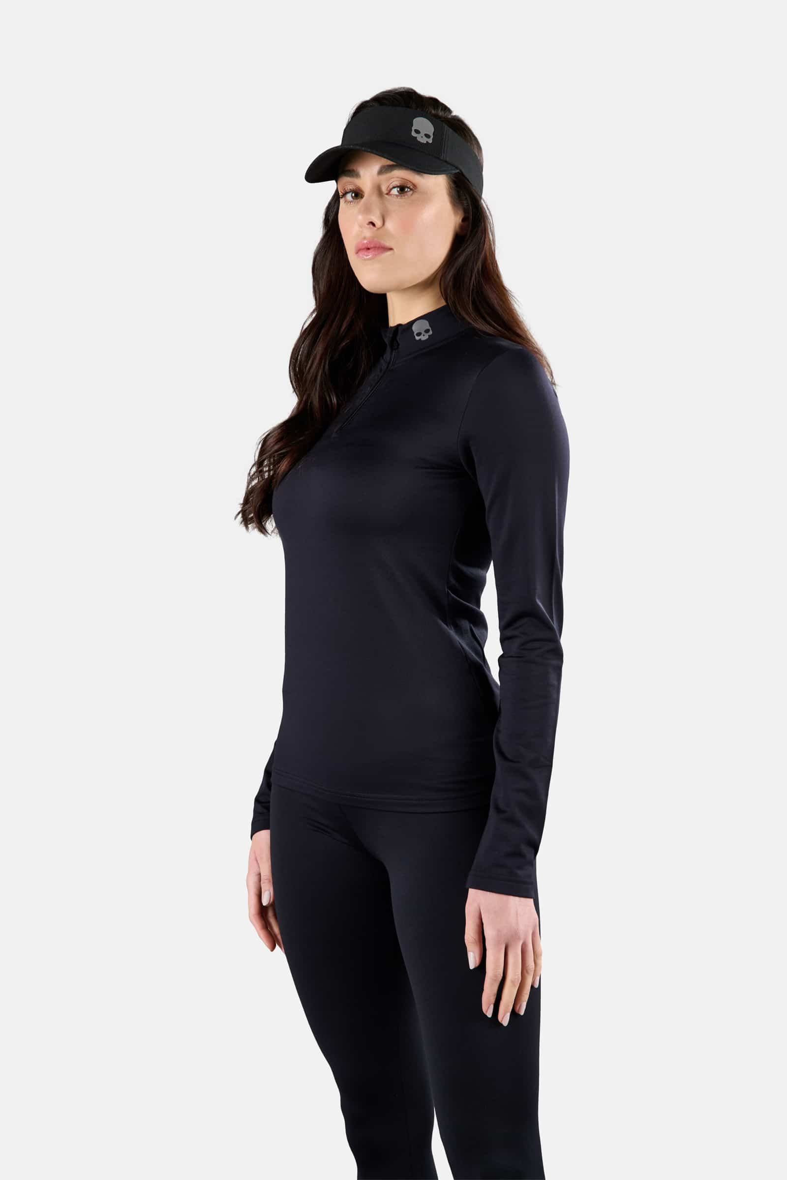 HALF ZIP NECK LS - BLACK - Hydrogen - Luxury Sportwear