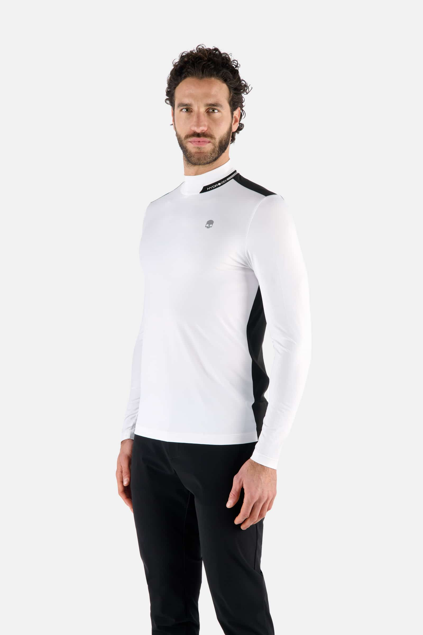 ROLL NECK LS - WHITE,BLACK - Hydrogen - Luxury Sportwear