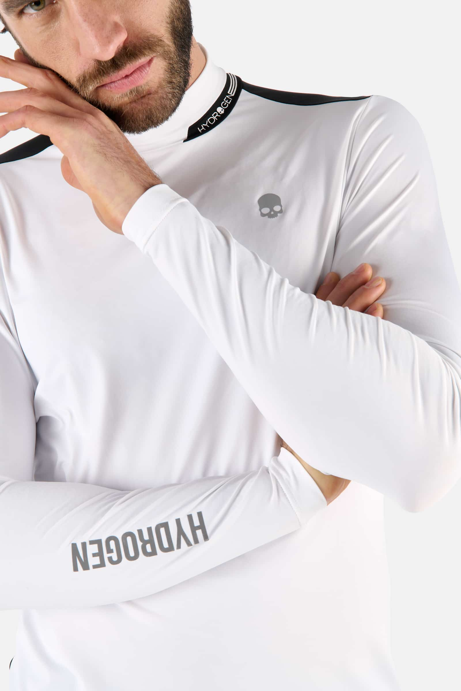 ROLL NECK LS - WHITE,BLACK - Hydrogen - Luxury Sportwear