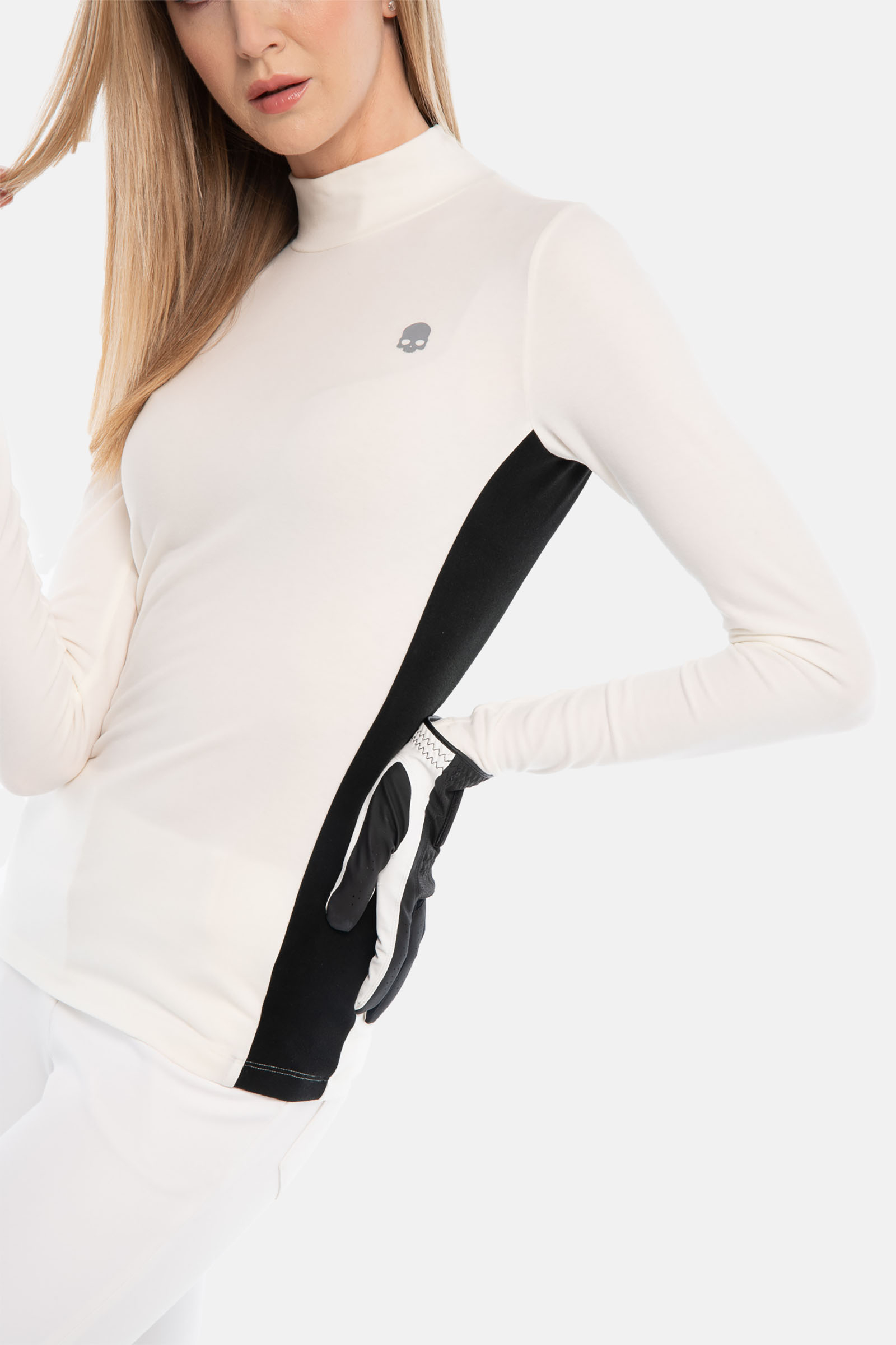 TECH ROLL NECK LS - WHITE,BLACK - Hydrogen - Luxury Sportwear