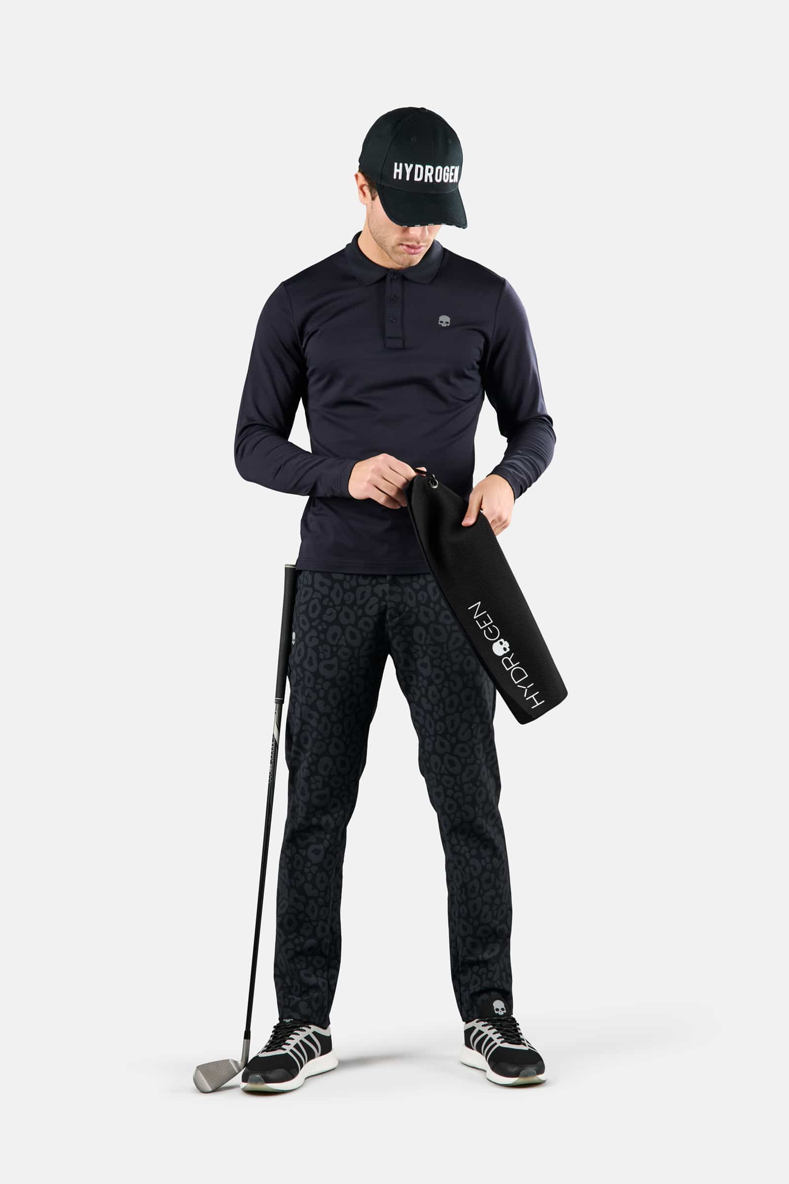GOLF PIQUET POLO LS - BLACK - Hydrogen - Luxury Sportwear
