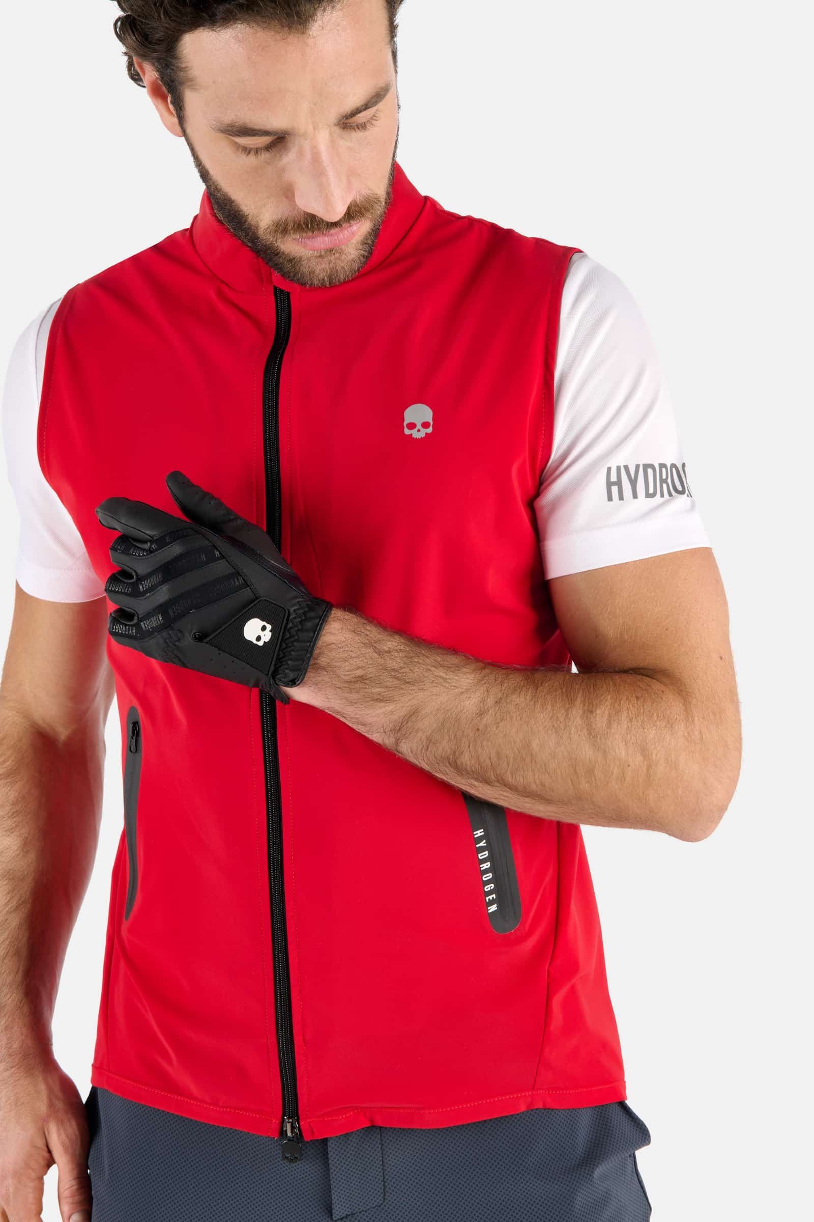 GOLF VEST - RED - Hydrogen - Luxury Sportwear