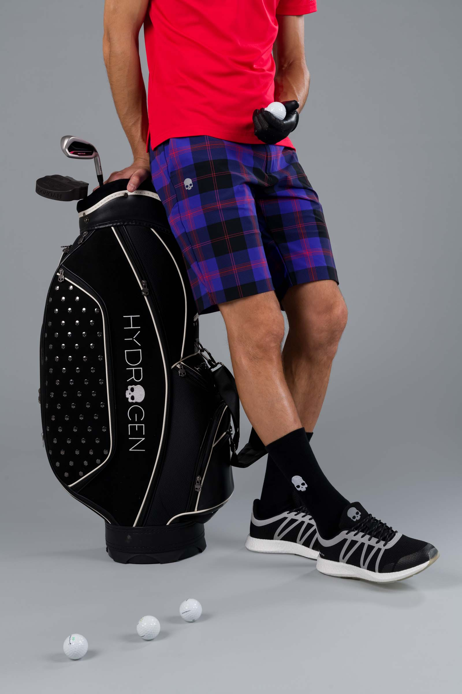 GOLF SHORTS - DIS. 1 PURPLE/BLACK - Hydrogen - Luxury Sportwear