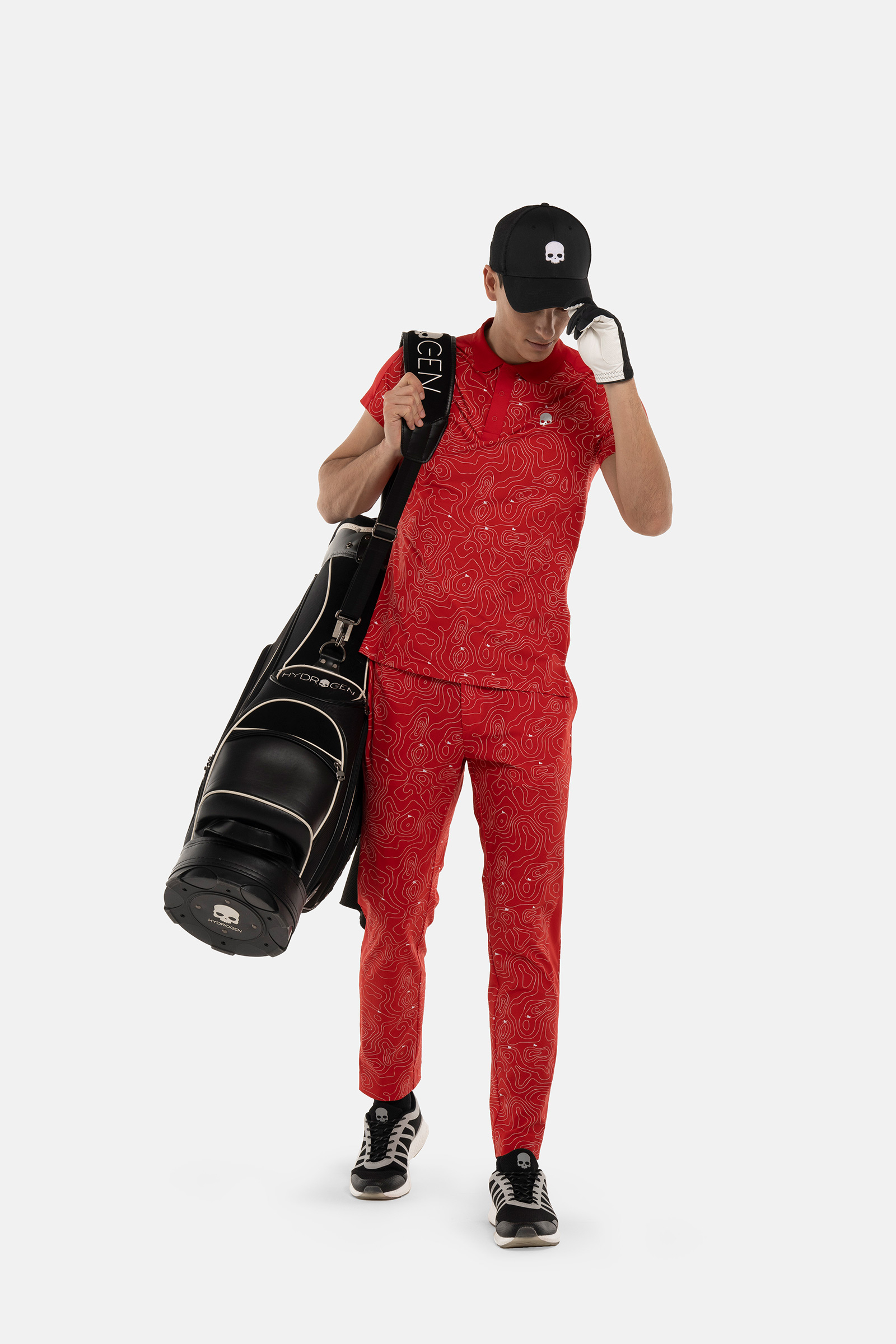GOLF FIELDS TECH POLO - RED - Hydrogen - Luxury Sportwear