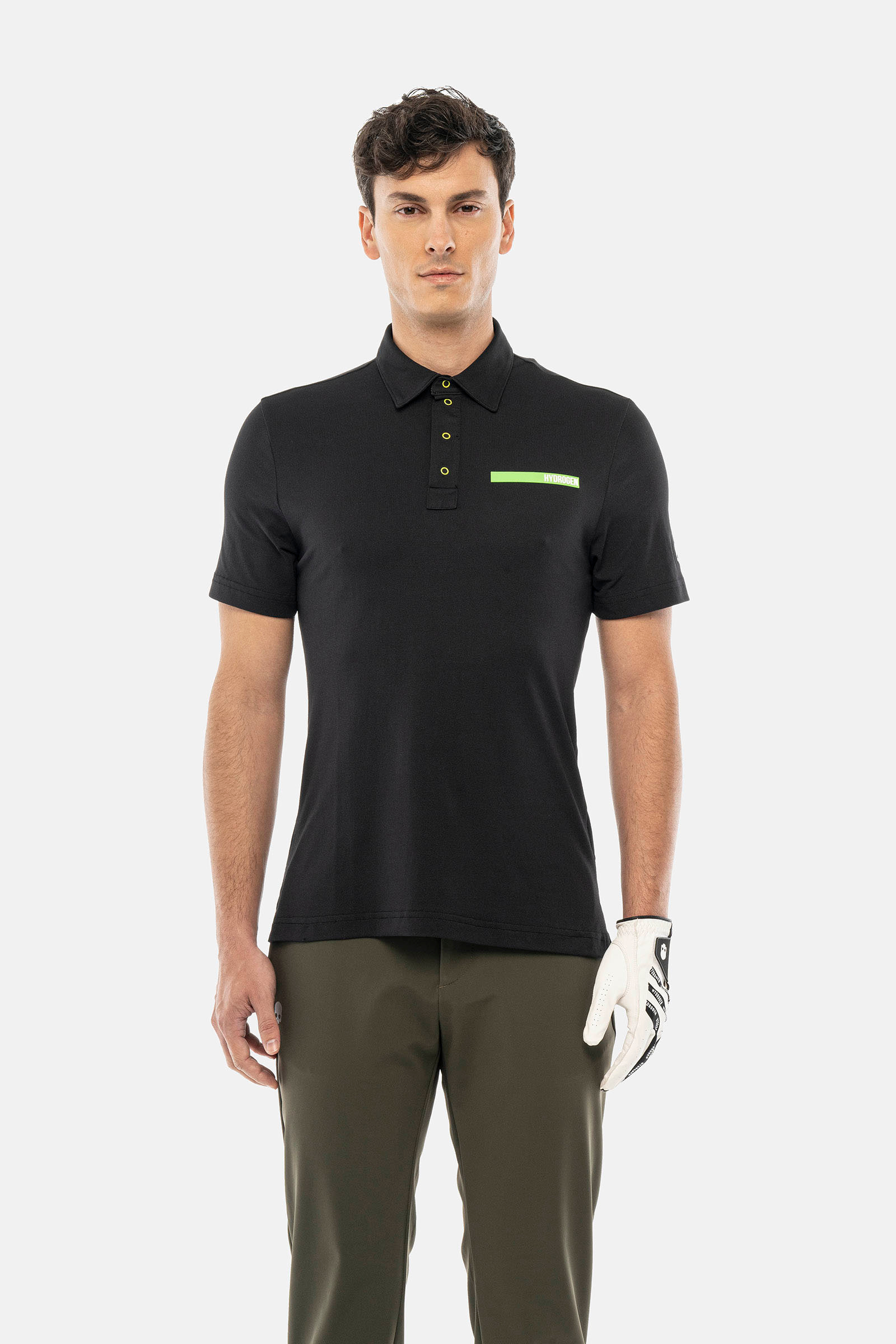 RUBBER LOGO TECH POLO - Apparel - Hydrogen - Luxury Sportwear