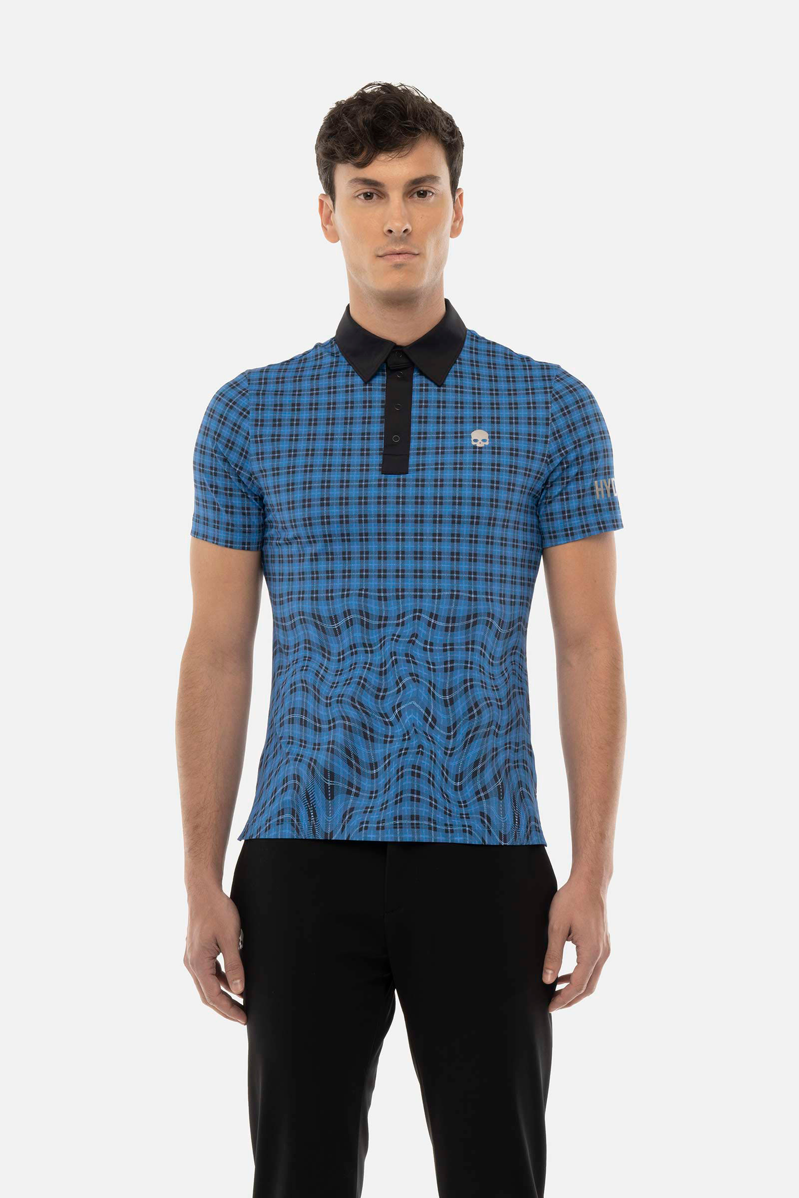 LIQUIFY CHECK TECH POLO - Apparel - Hydrogen - Luxury Sportwear